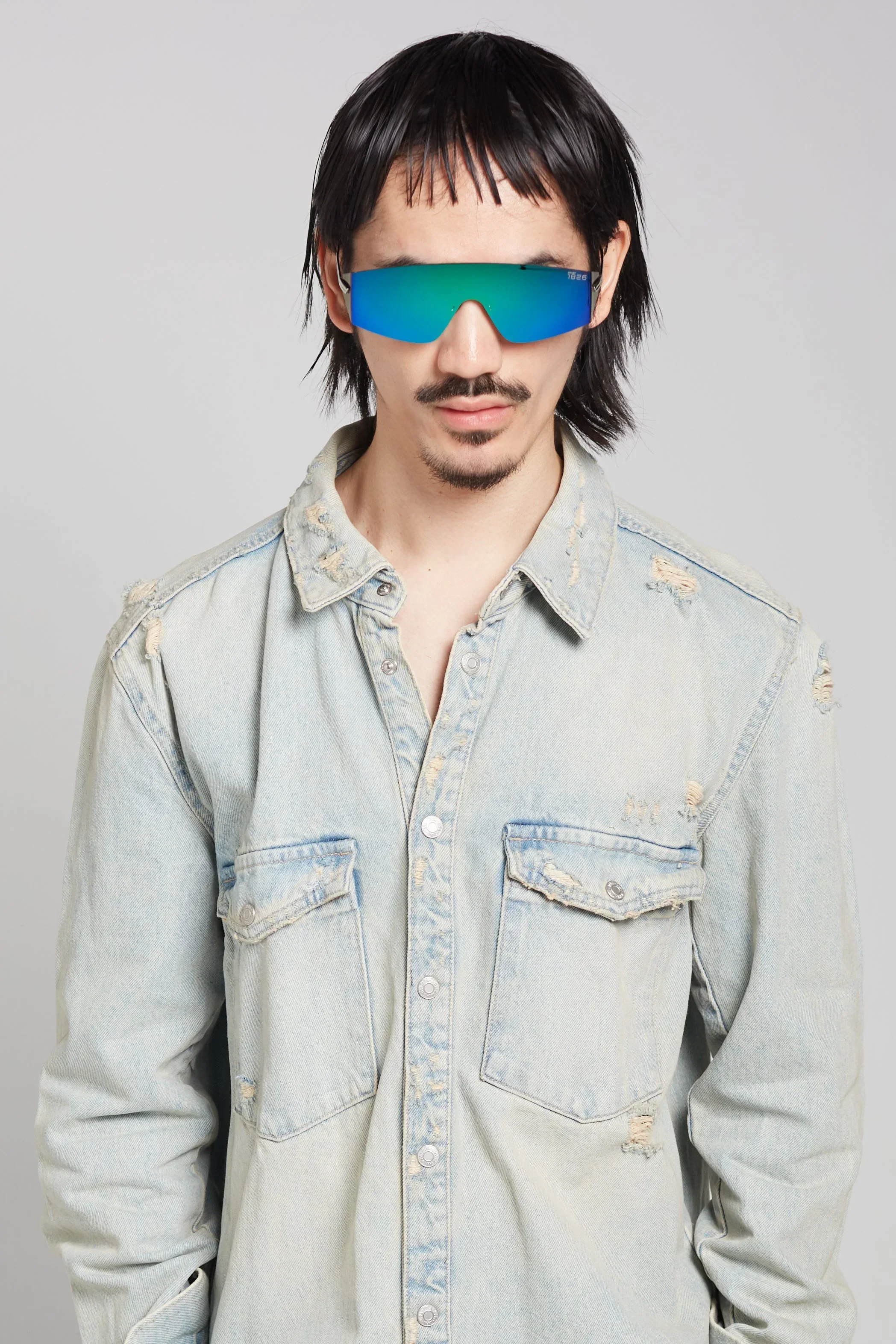PROJECTWEAR | Eagan Sunglasses Silver/Green - Image 5