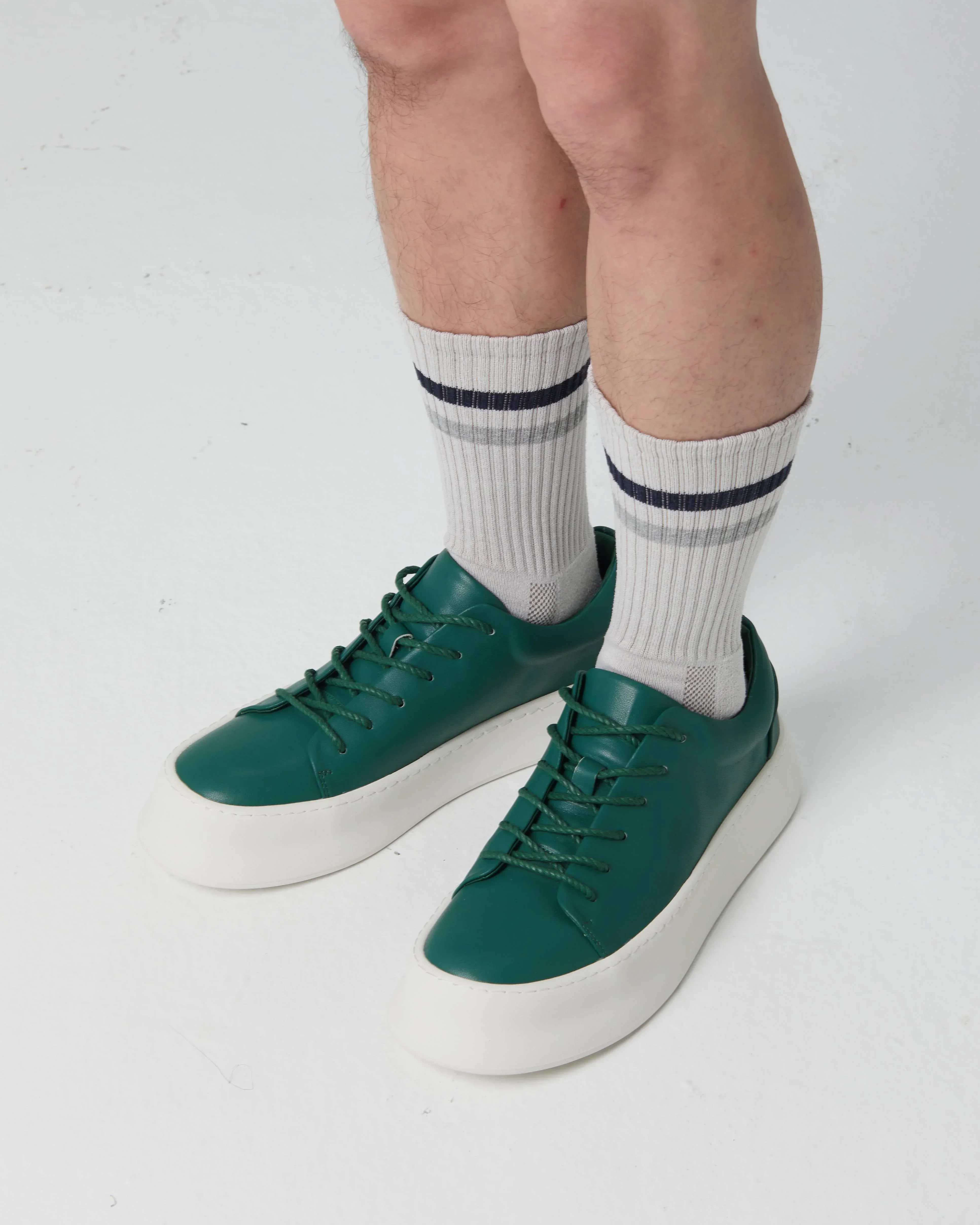 PROJECTWEAR | FALLON Low Cut Faux Leather Sneaker Green - Image 7