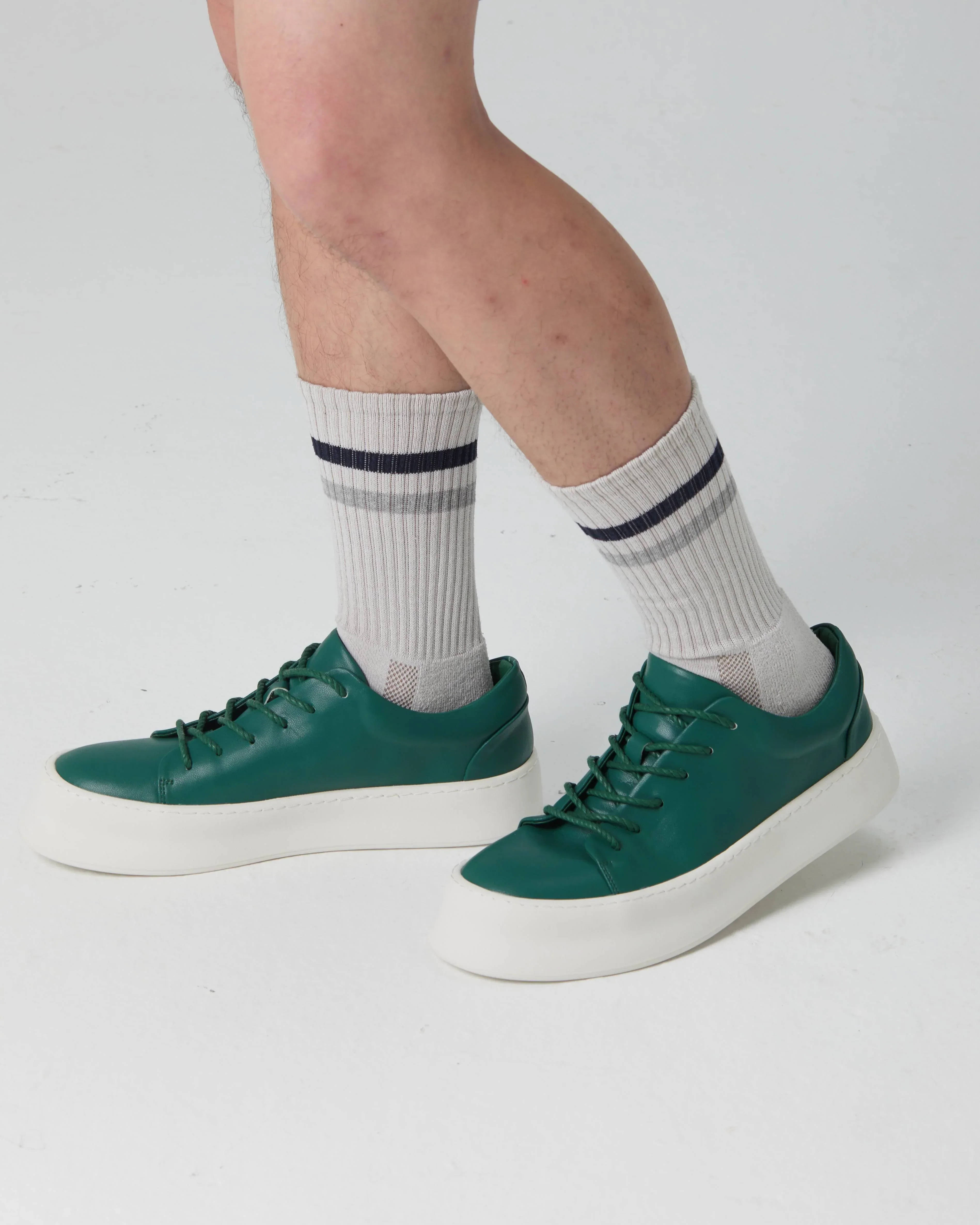 PROJECTWEAR | FALLON Low Cut Faux Leather Sneaker Green - Image 8