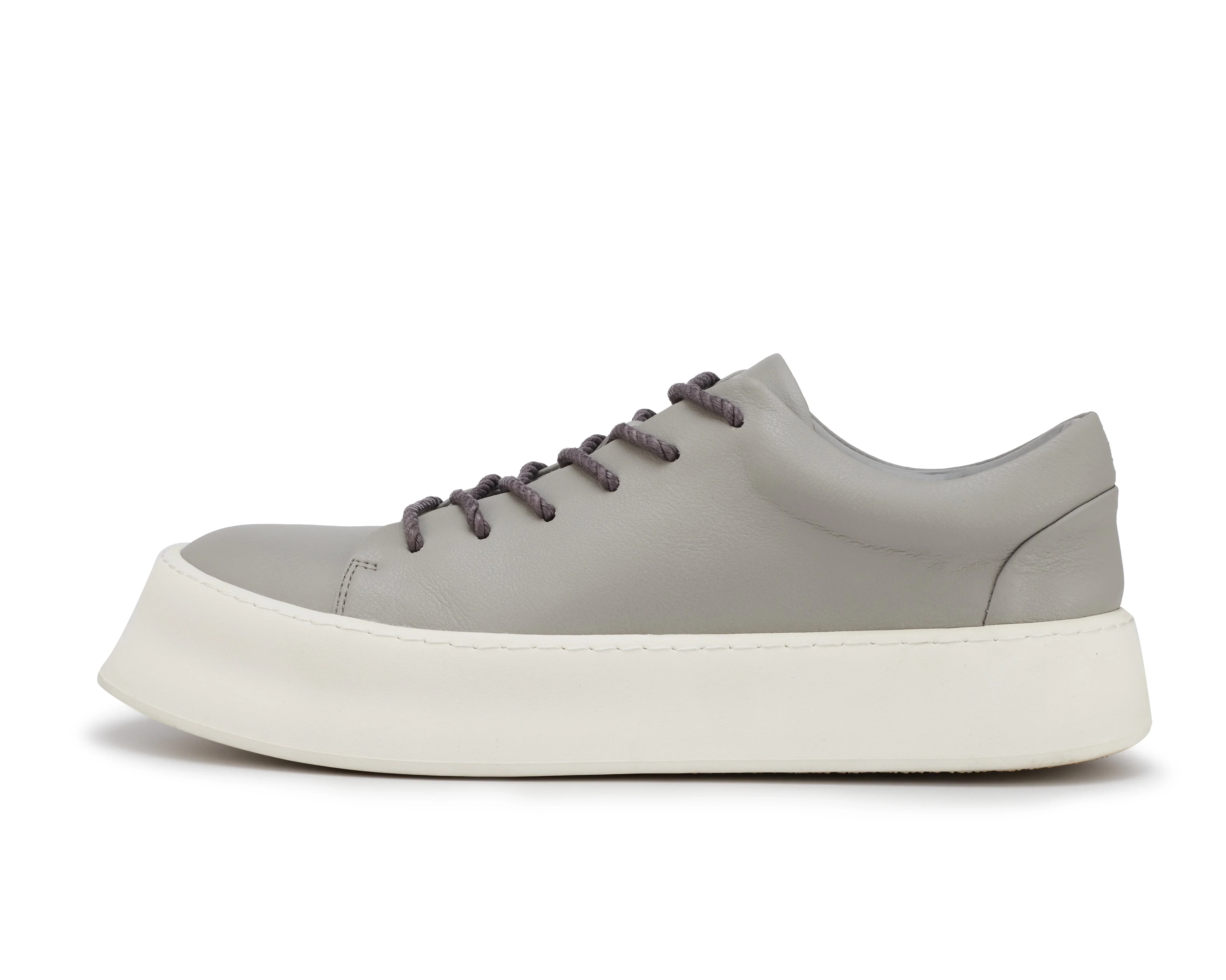 PROJECTWEAR | Fallon Low Cut Faux Leather Sneaker Grey - Image 3