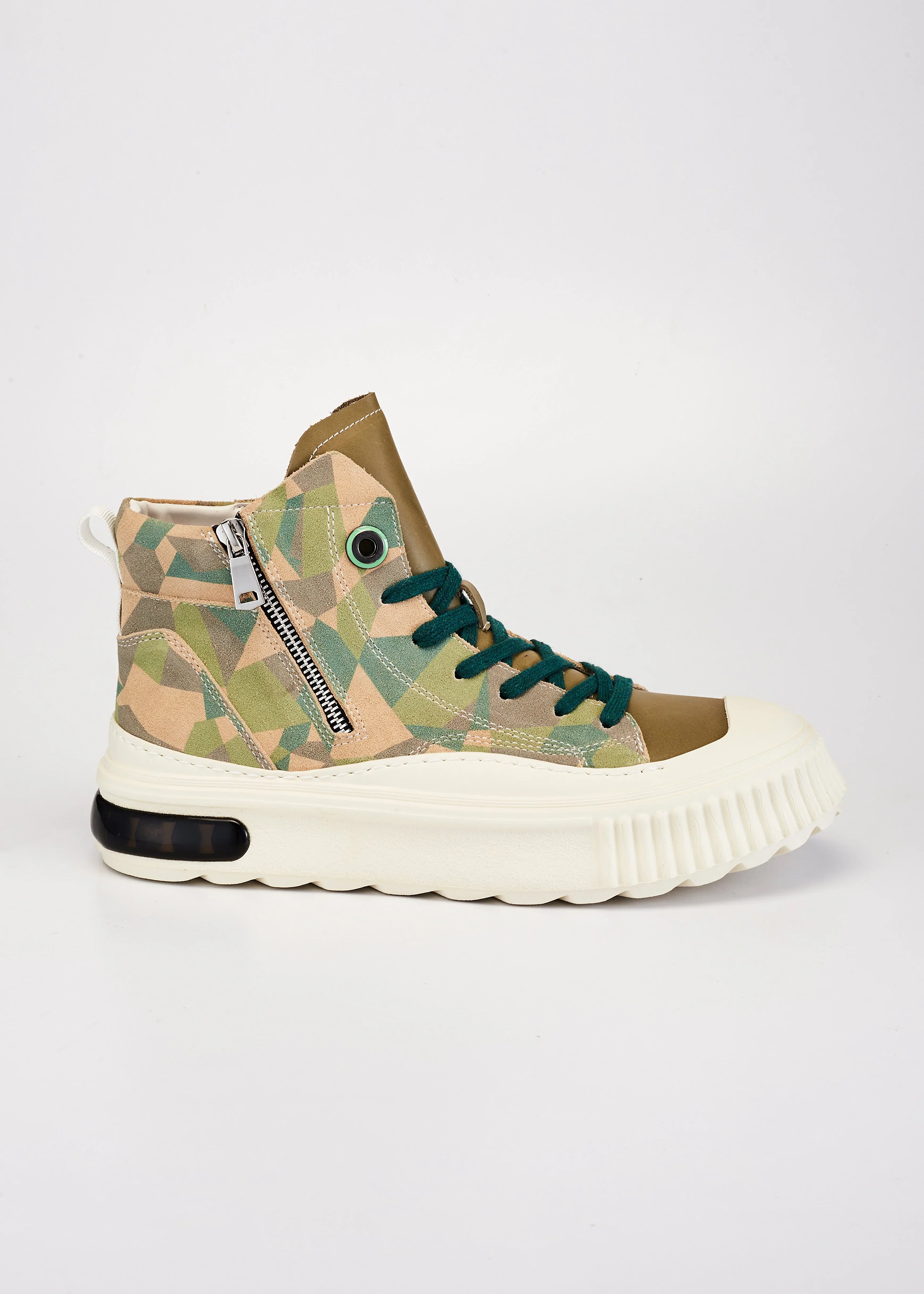 PROJECTWEAR | Farrell Mid Cut Leather Sneaker Green - Image 2