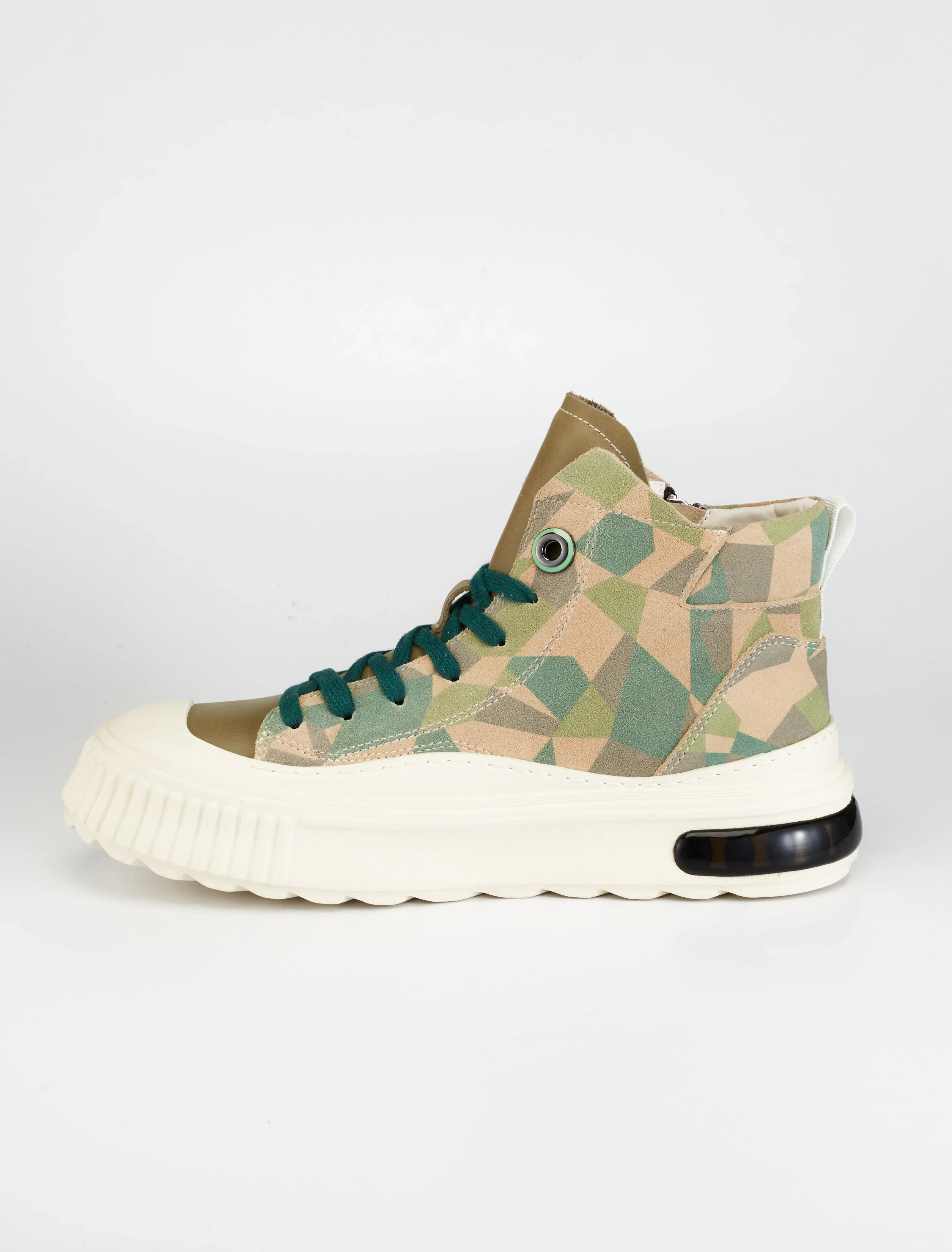 PROJECTWEAR | Farrell Mid Cut Leather Sneaker Green - Image 3