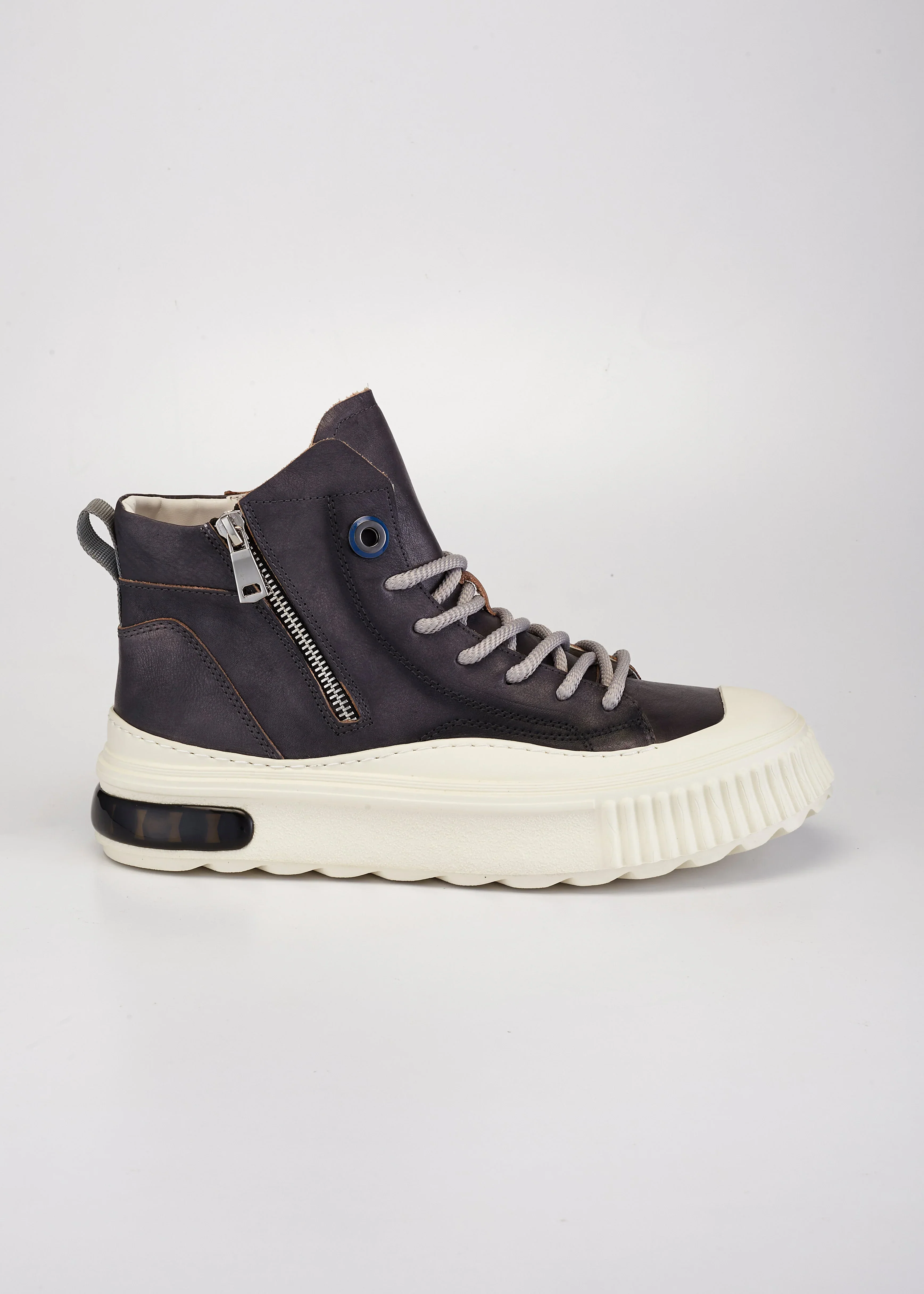 PROJECTWEAR | Farrell Mid Cut Leather Sneaker Grey - Image 2