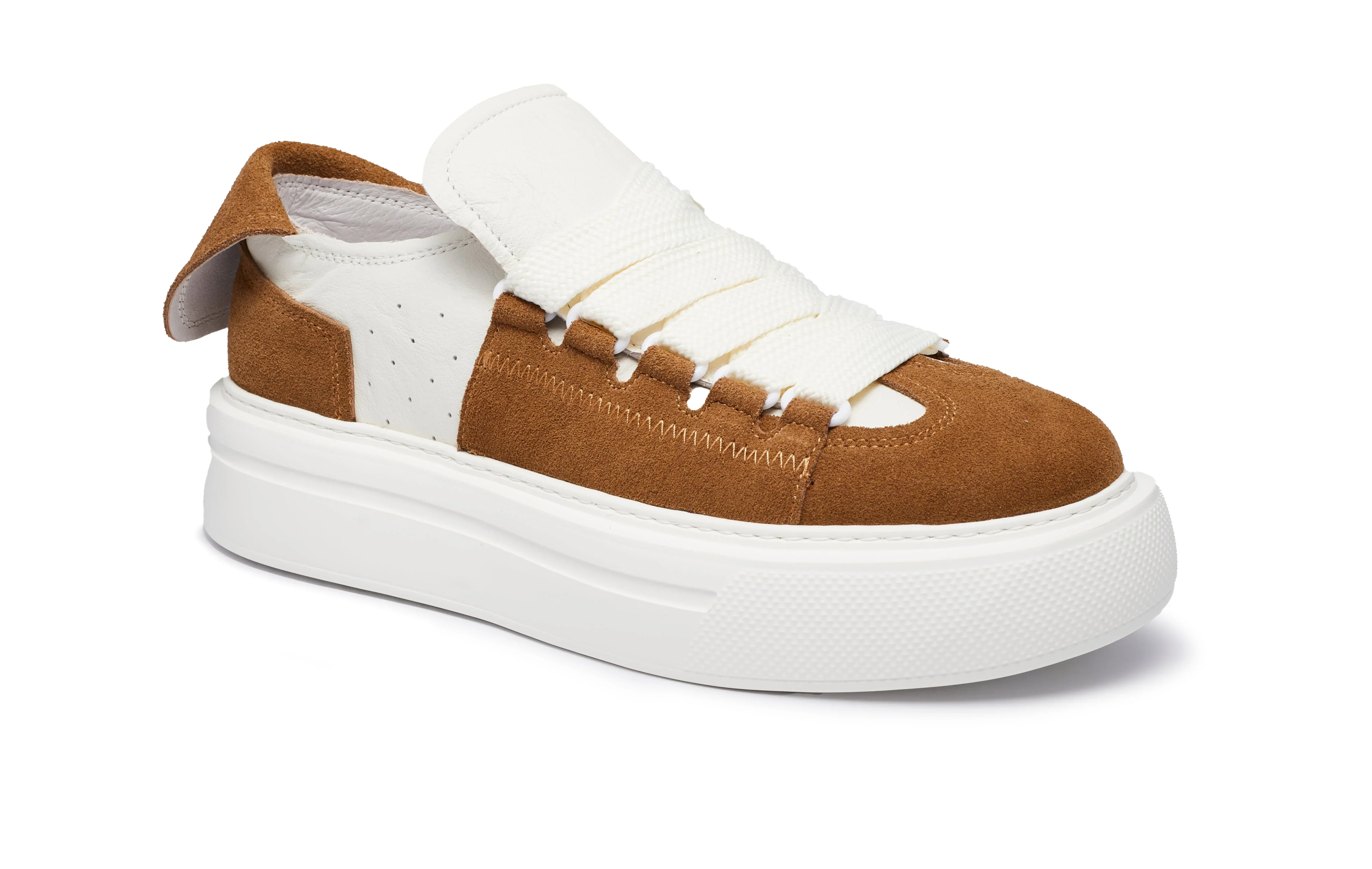 PROJECTWEAR | Felton Broad Shoelace Suede Leather Sneaker Brown