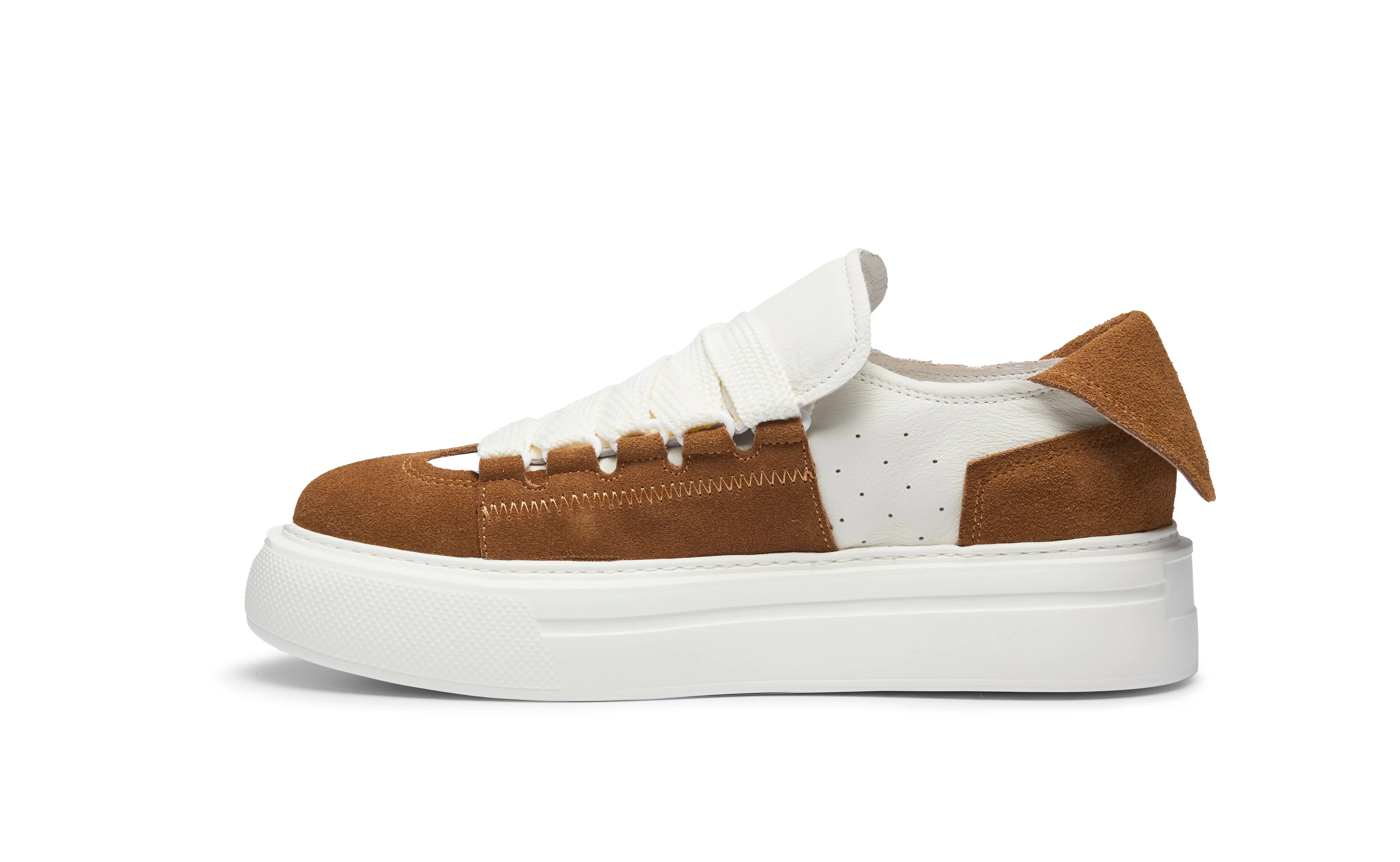 PROJECTWEAR | Felton Broad Shoelace Suede Leather Sneaker Brown - Image 3