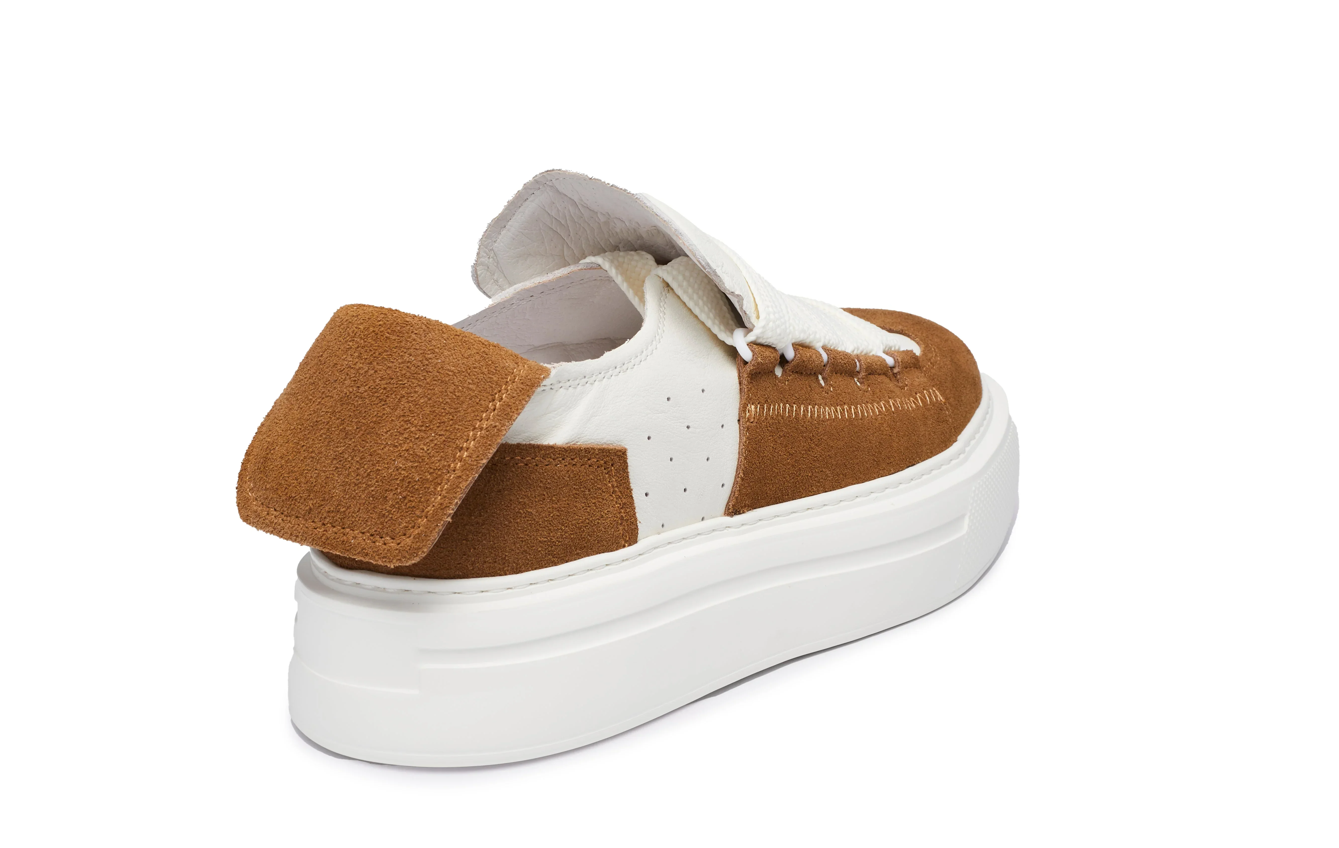 PROJECTWEAR | Felton Broad Shoelace Suede Leather Sneaker Brown - Image 4