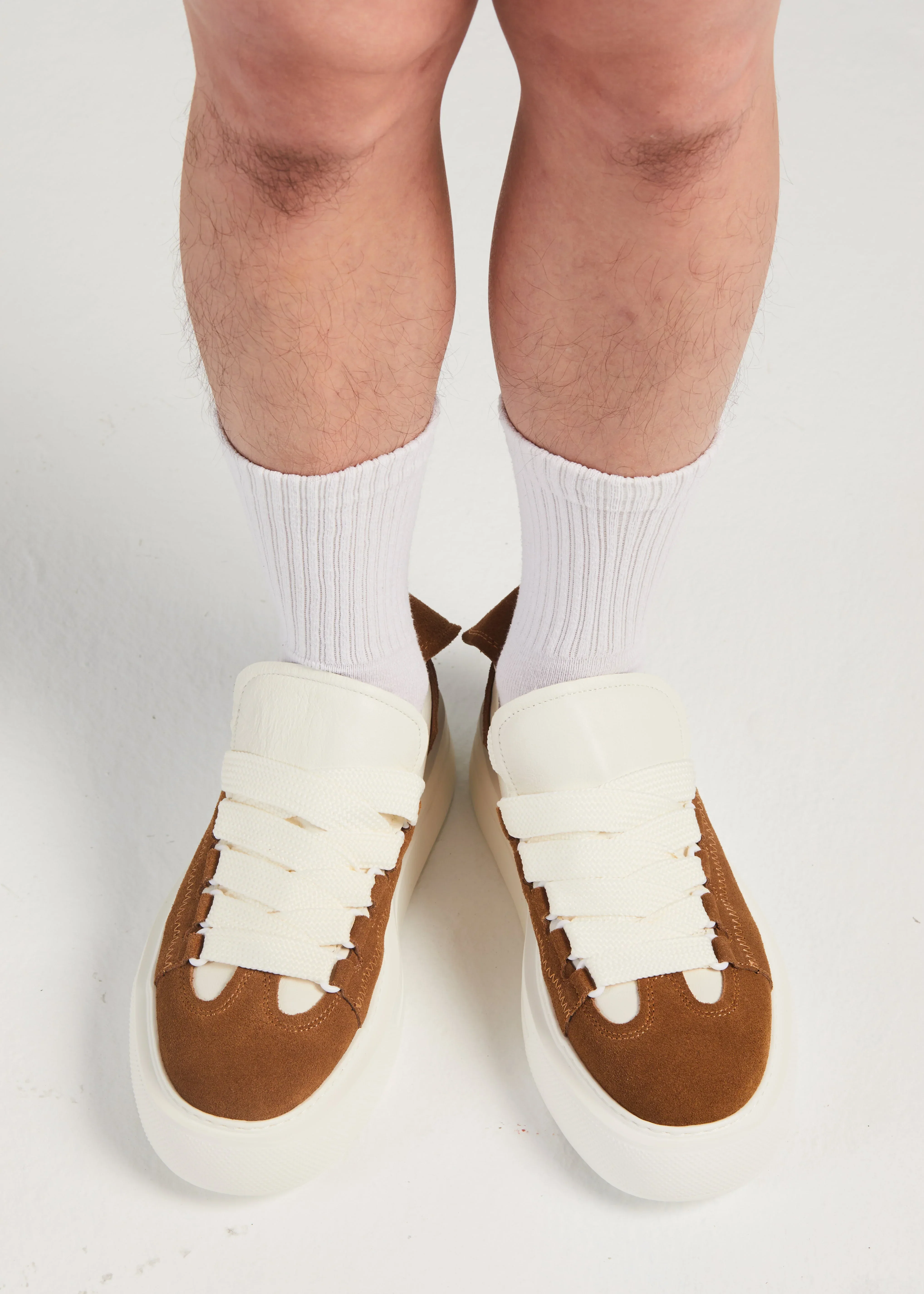 PROJECTWEAR | Felton Broad Shoelace Suede Leather Sneaker Brown - Image 7