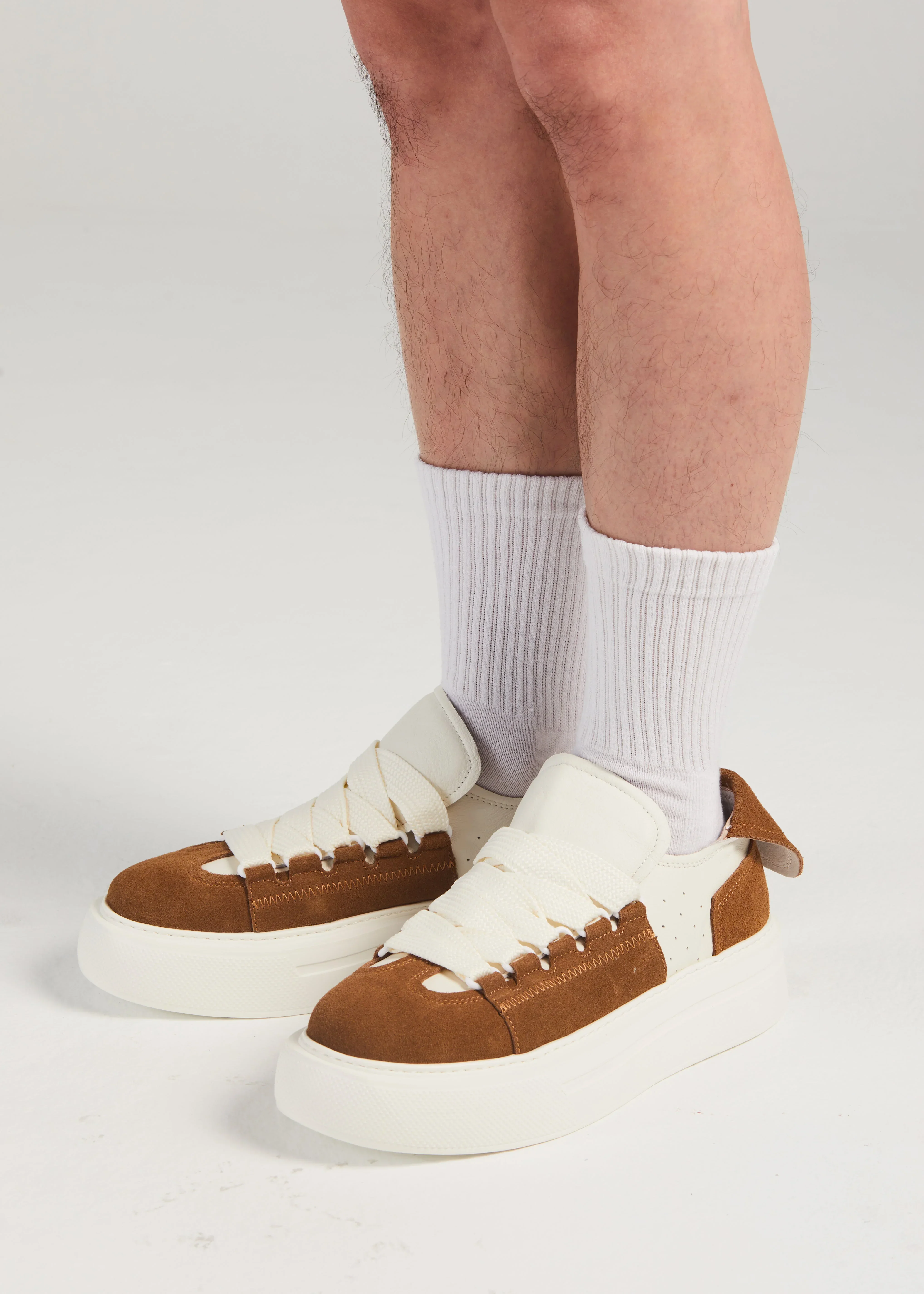 PROJECTWEAR | Felton Broad Shoelace Suede Leather Sneaker Brown - Image 8