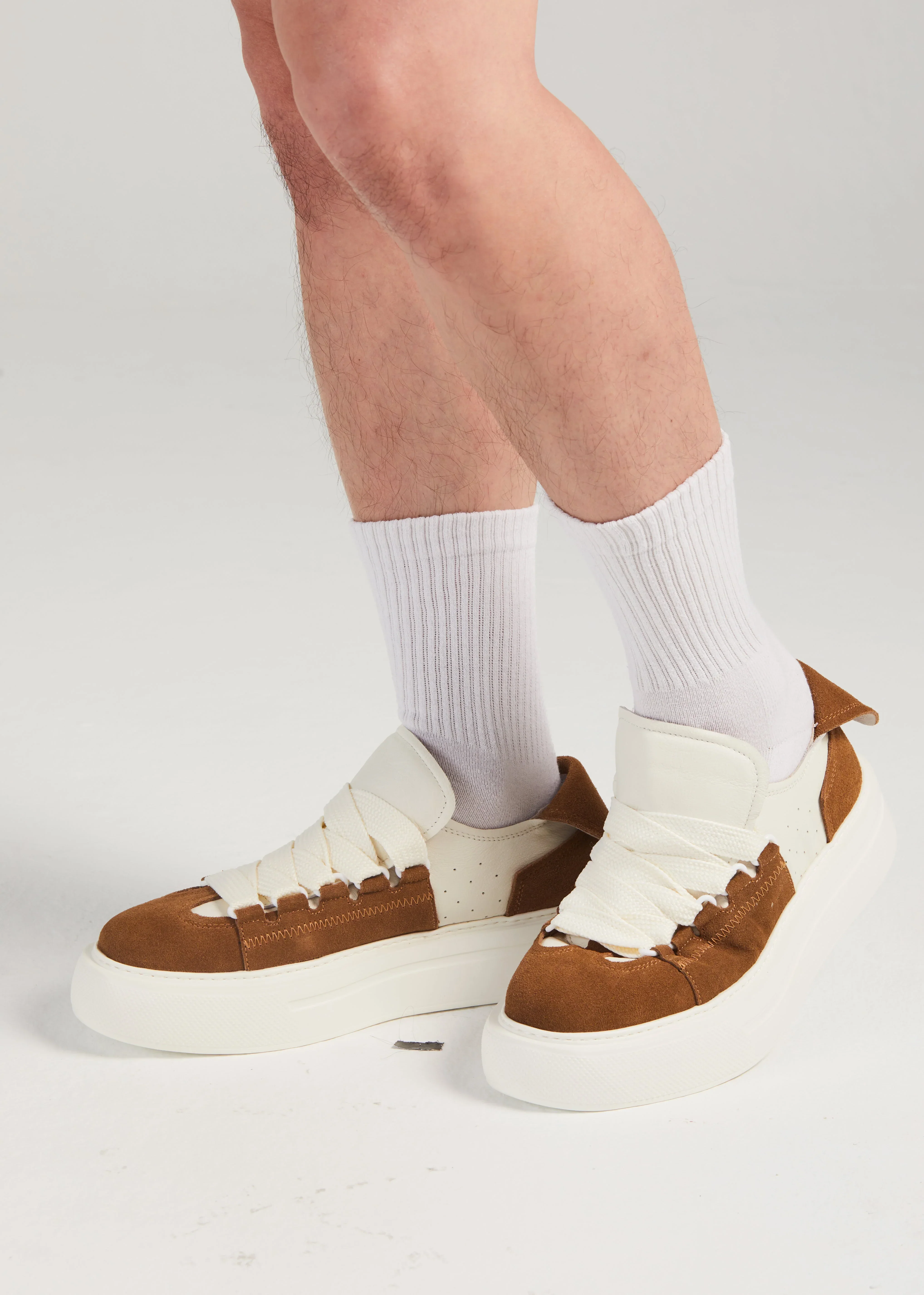 PROJECTWEAR | Felton Broad Shoelace Suede Leather Sneaker Brown - Image 9