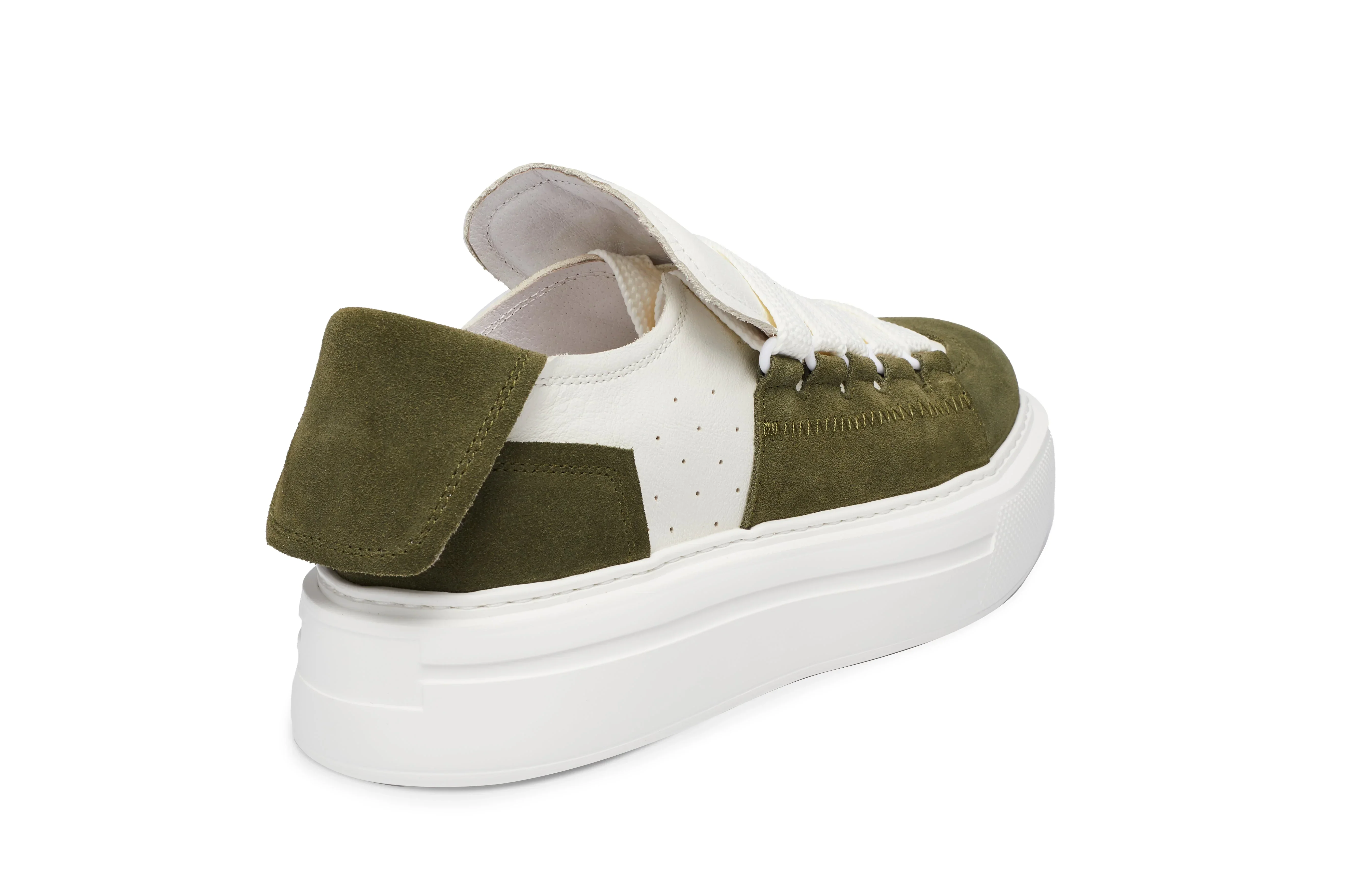 PROJECTWEAR | Felton Broad Shoelace Suede Leather Sneaker Green - Image 4