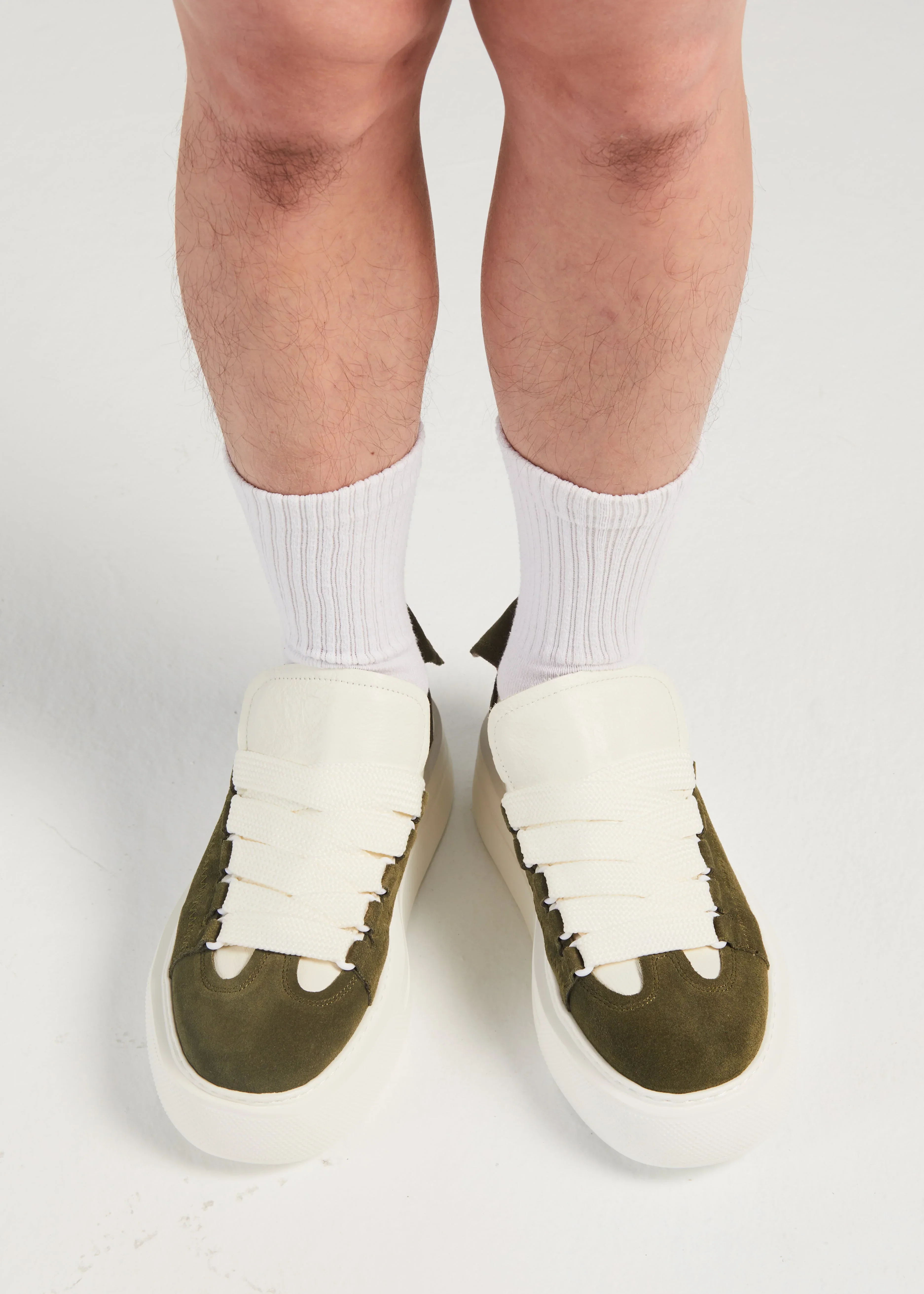 PROJECTWEAR | Felton Broad Shoelace Suede Leather Sneaker Green - Image 7