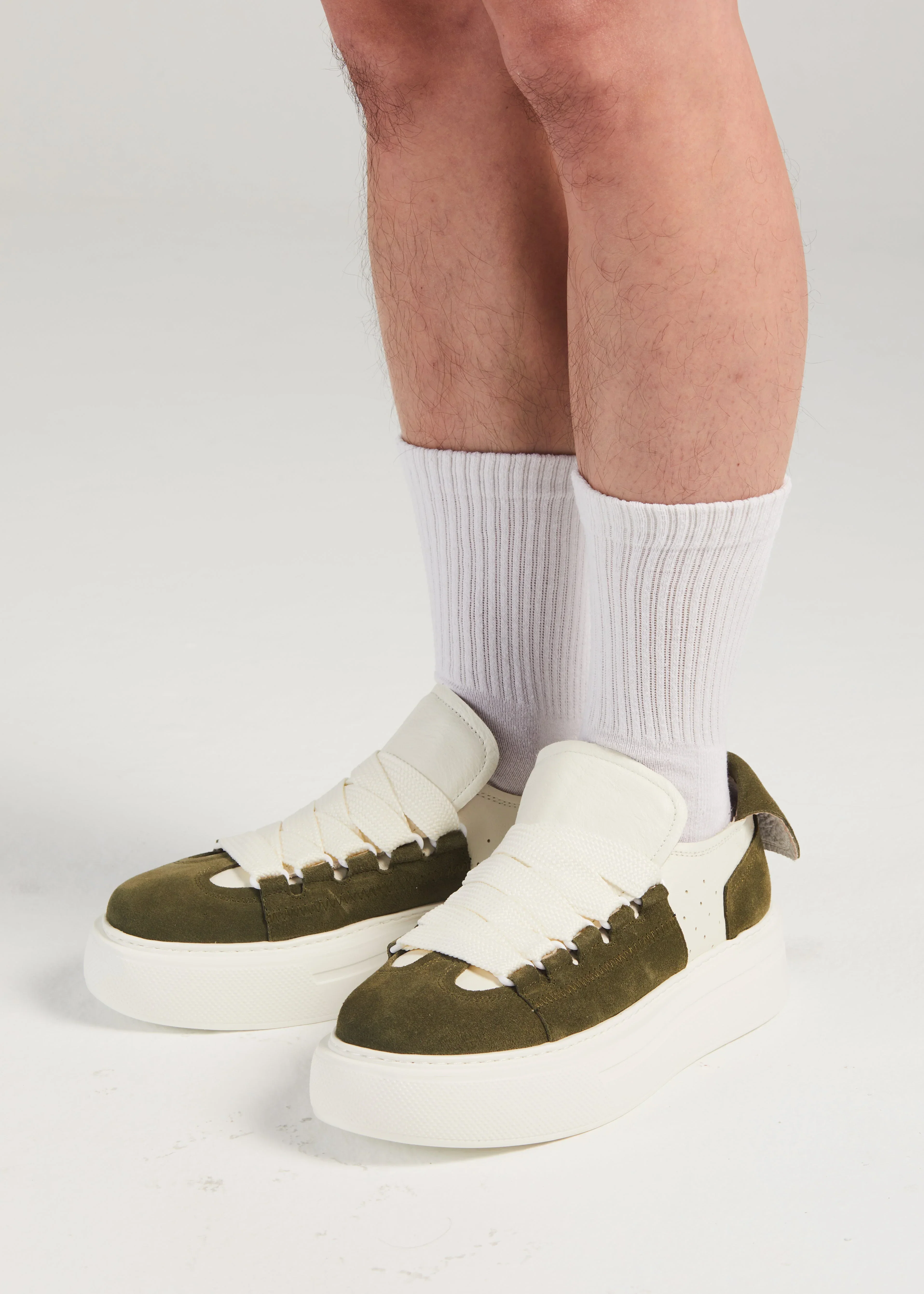 PROJECTWEAR | Felton Broad Shoelace Suede Leather Sneaker Green - Image 8