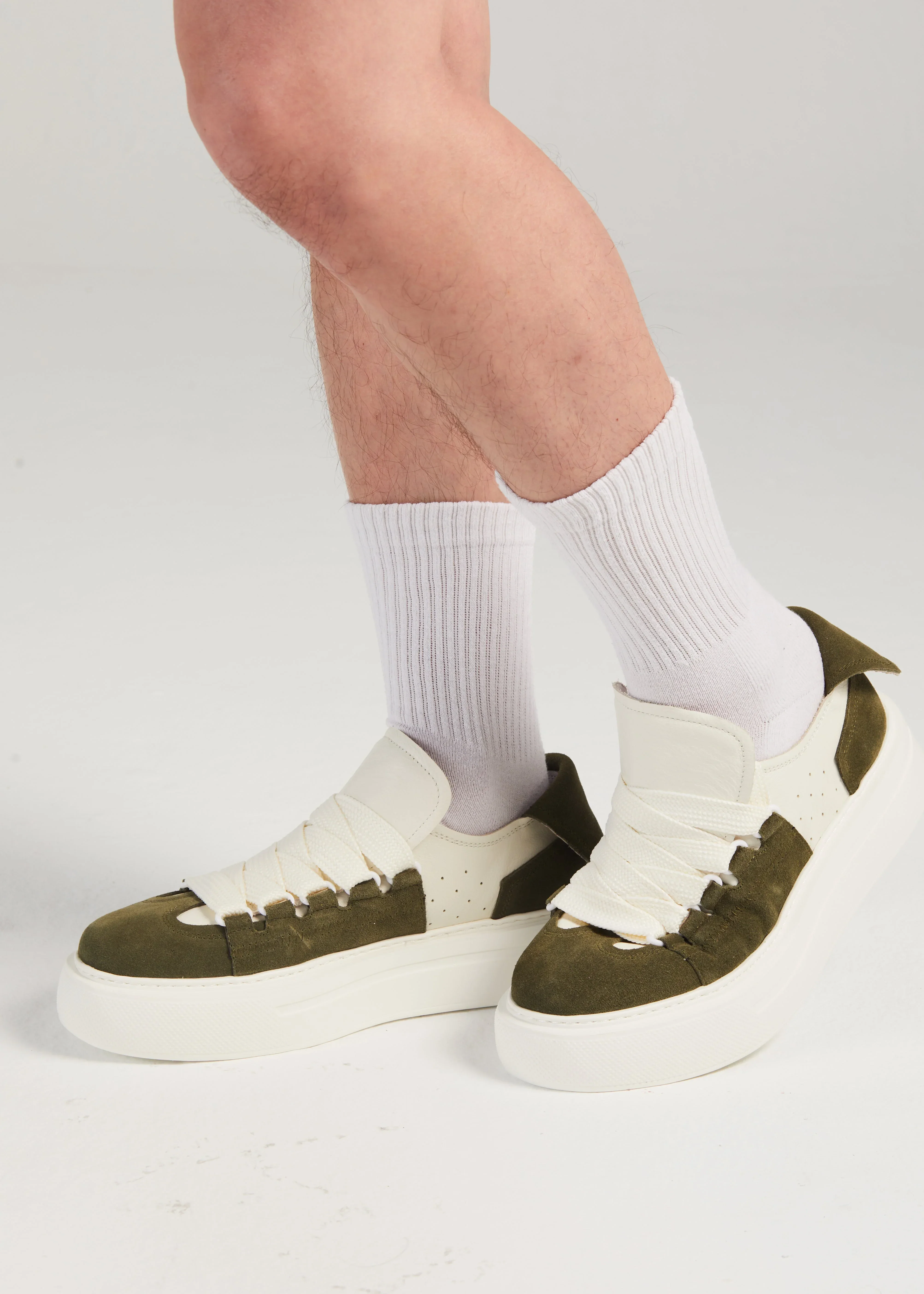 PROJECTWEAR | Felton Broad Shoelace Suede Leather Sneaker Green - Image 9
