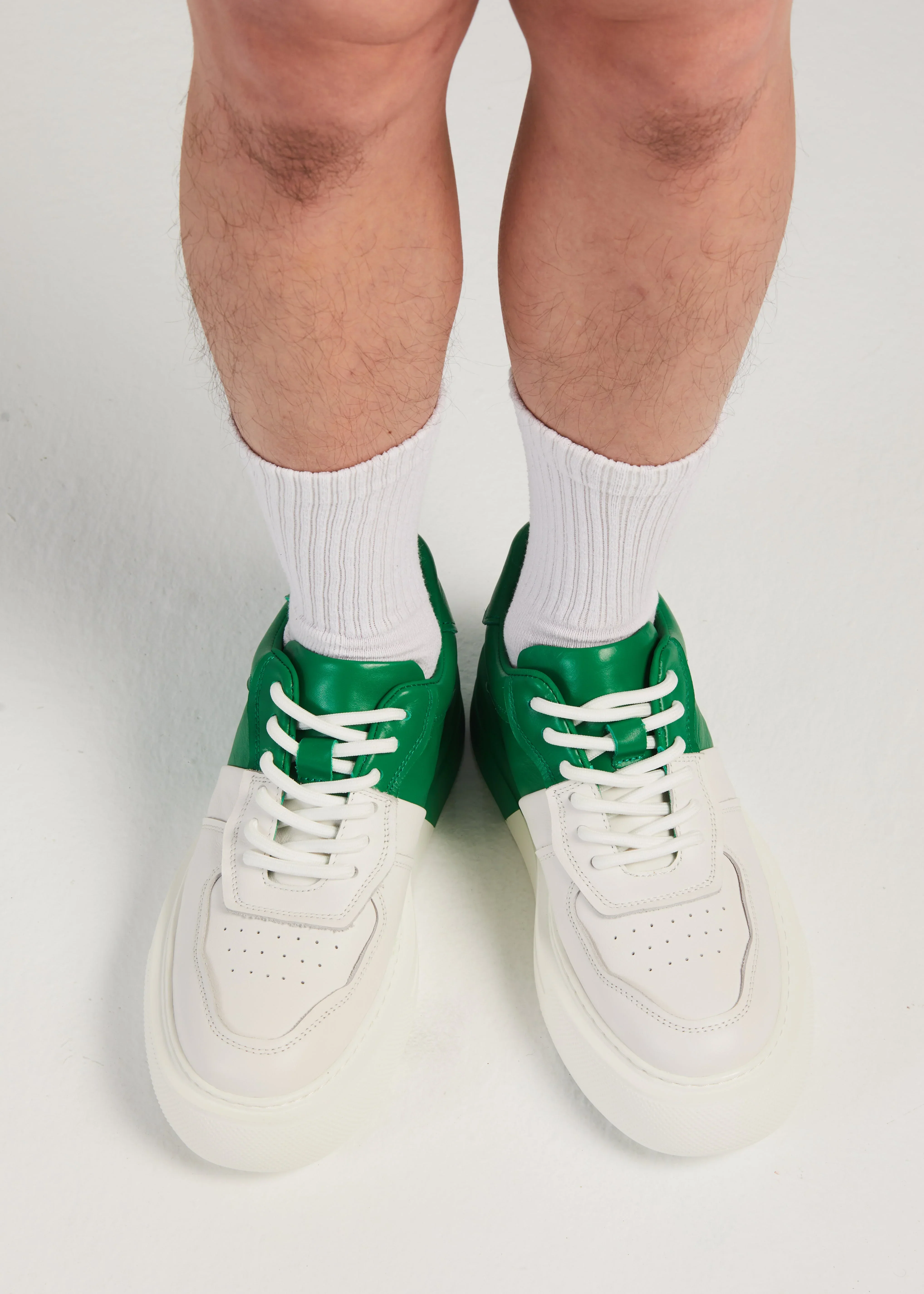 PROJECTWEAR | Fergie Dual Colour Leather Sneaker Green - Image 10