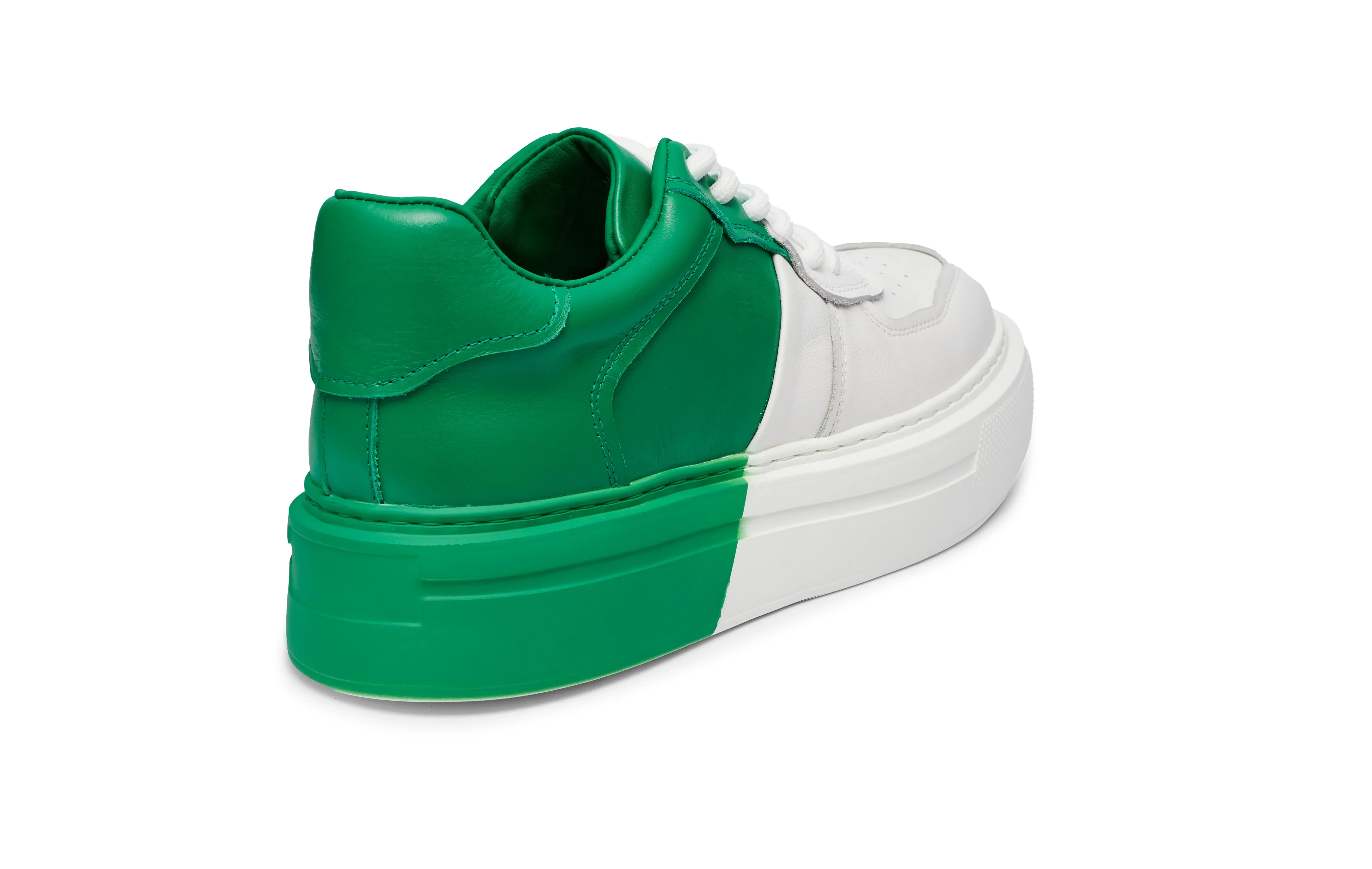 PROJECTWEAR | Fergie Dual Colour Leather Sneaker Green - Image 3