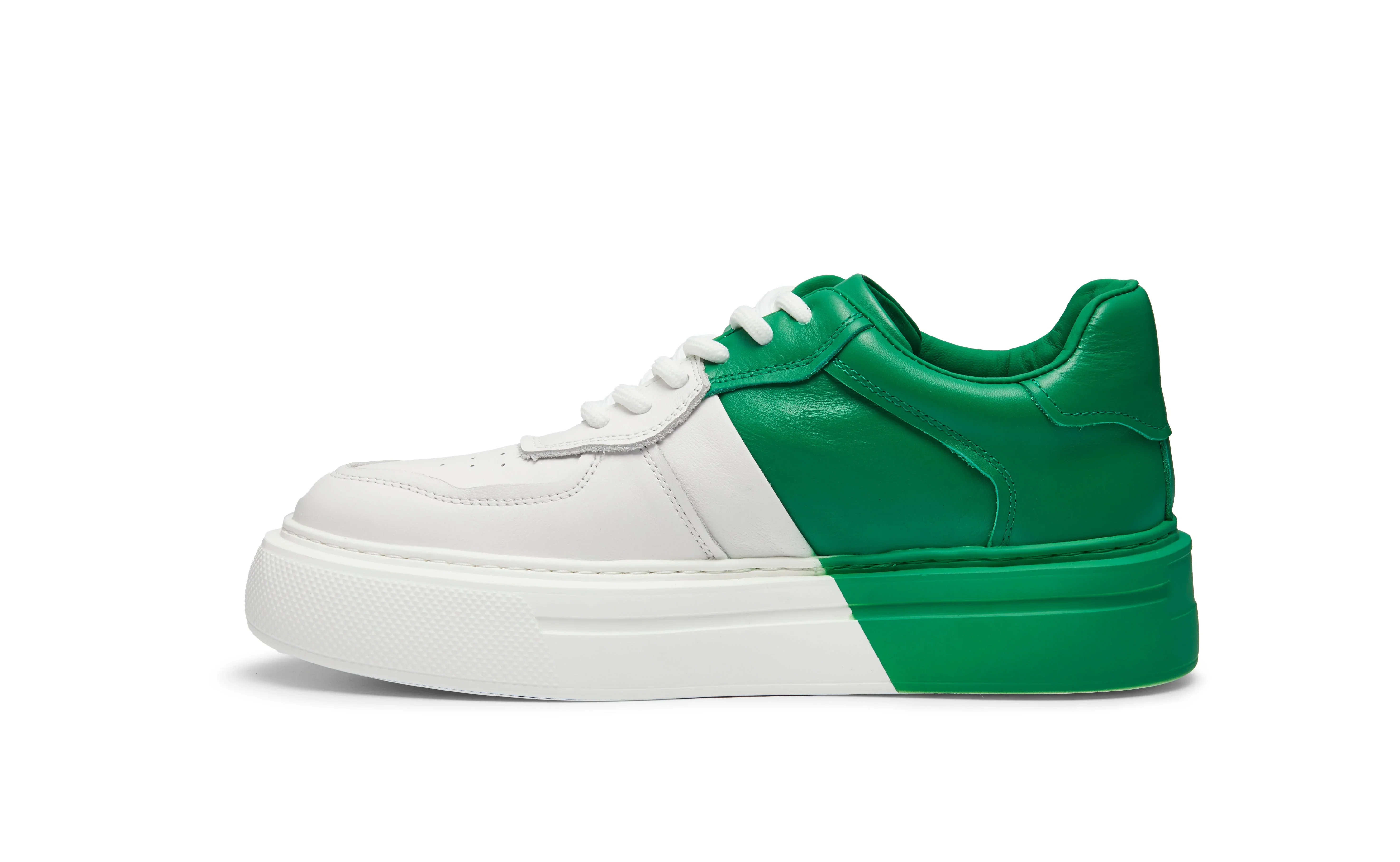 PROJECTWEAR | Fergie Dual Colour Leather Sneaker Green - Image 4