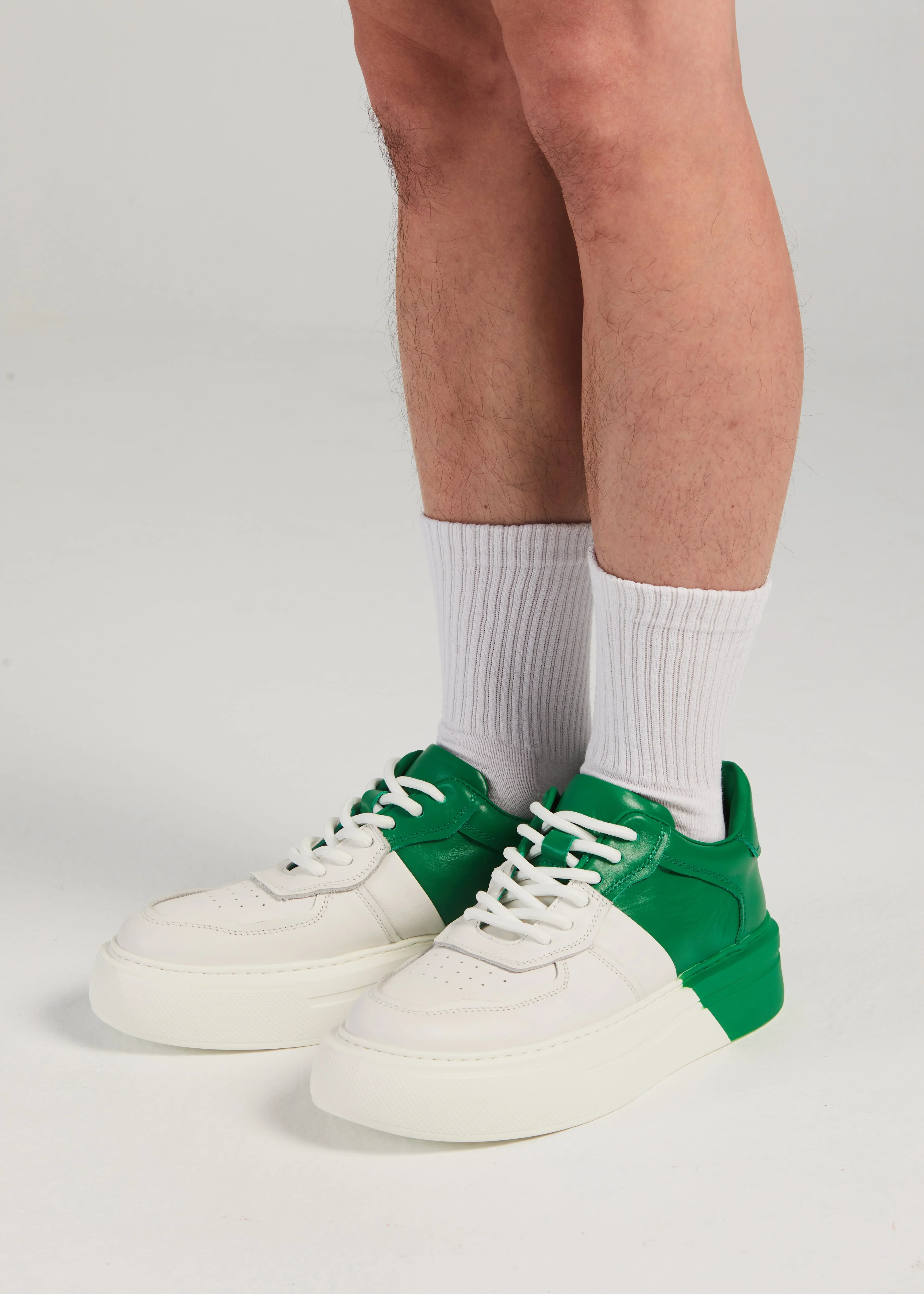 PROJECTWEAR | Fergie Dual Colour Leather Sneaker Green - Image 6