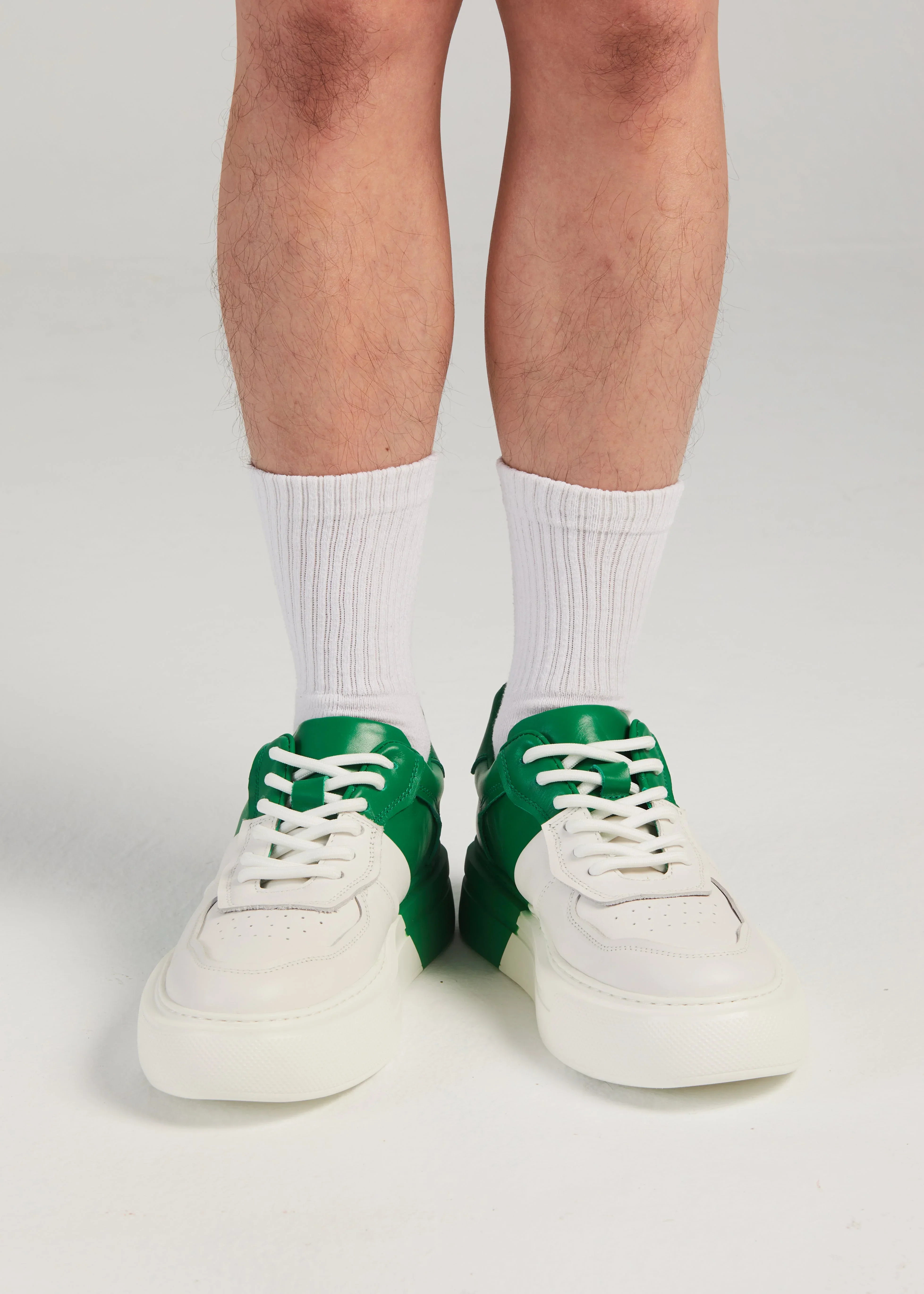 PROJECTWEAR | Fergie Dual Colour Leather Sneaker Green - Image 7