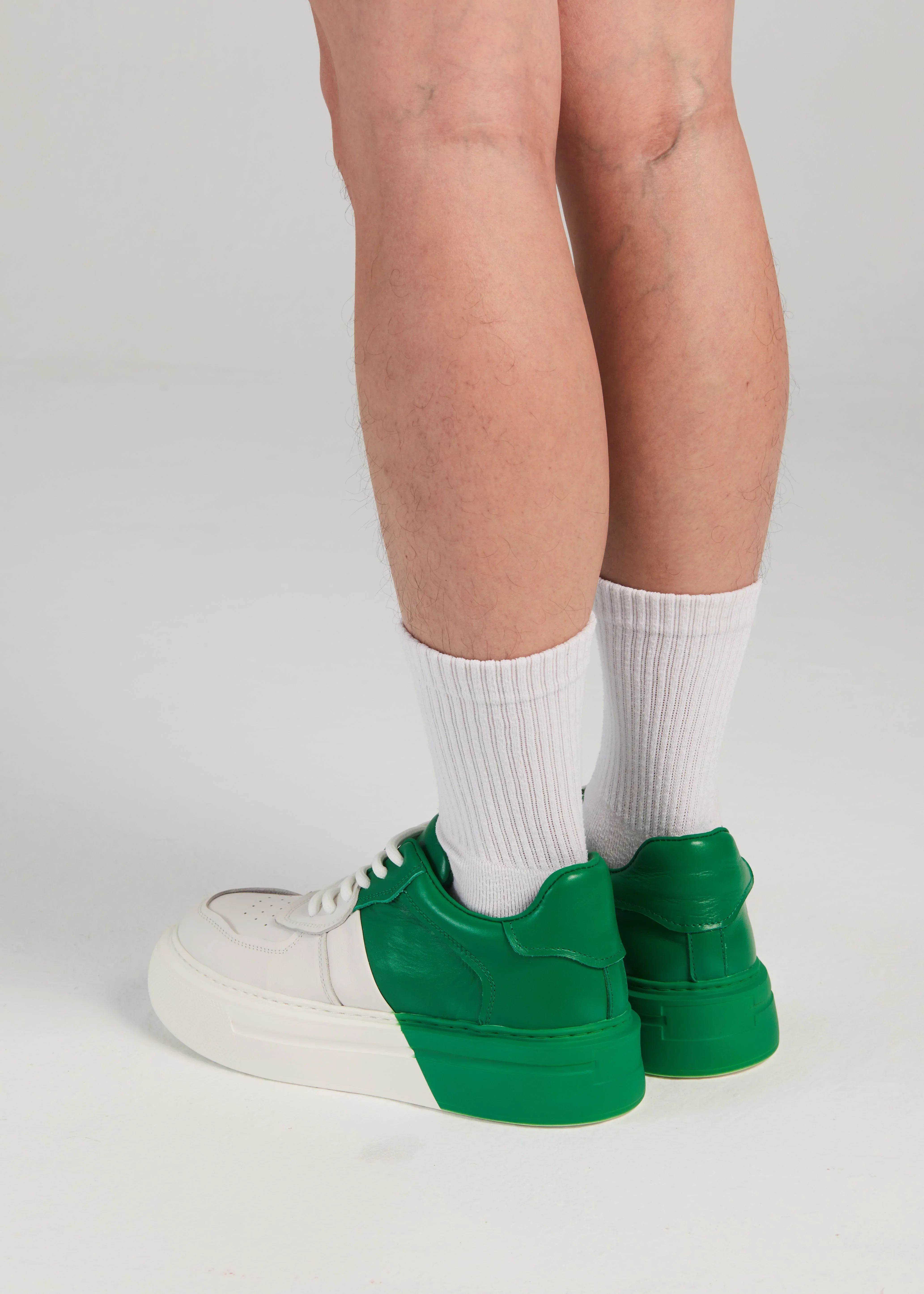PROJECTWEAR | Fergie Dual Colour Leather Sneaker Green - Image 9