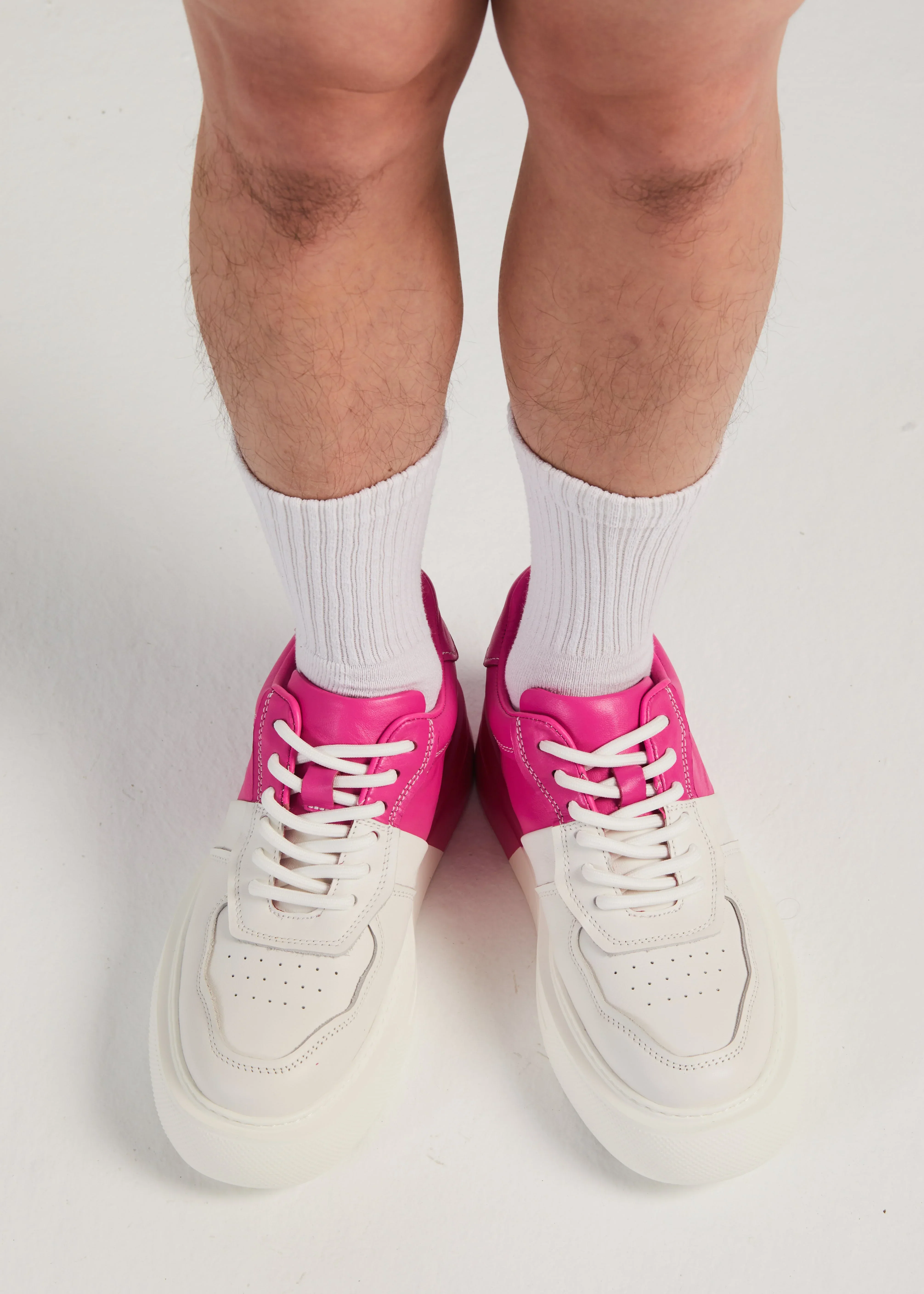 PROJECTWEAR | Fergie Dual Colour Leather Sneaker Pink - Image 10