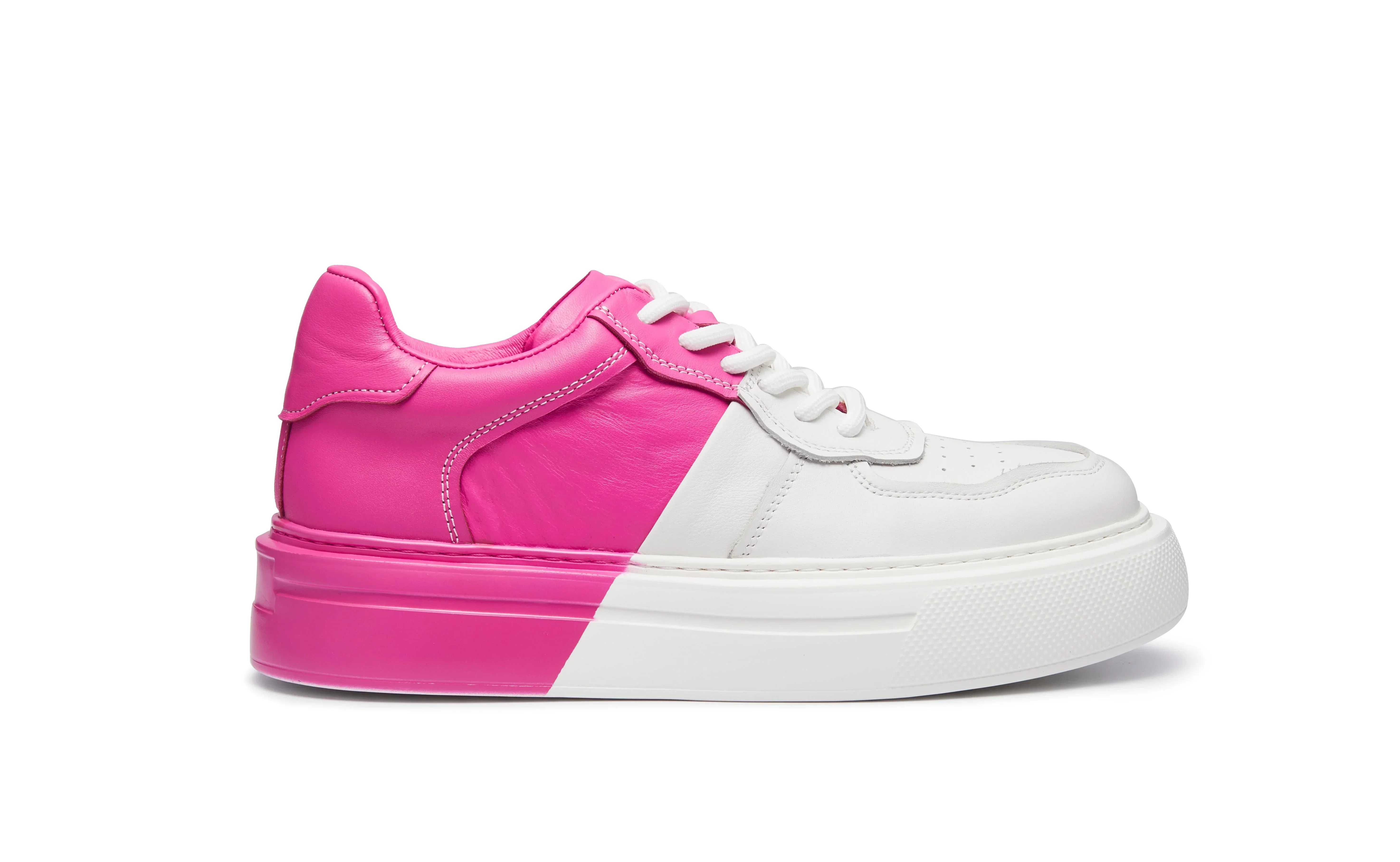 PROJECTWEAR | Fergie Dual Colour Leather Sneaker Pink - Image 2