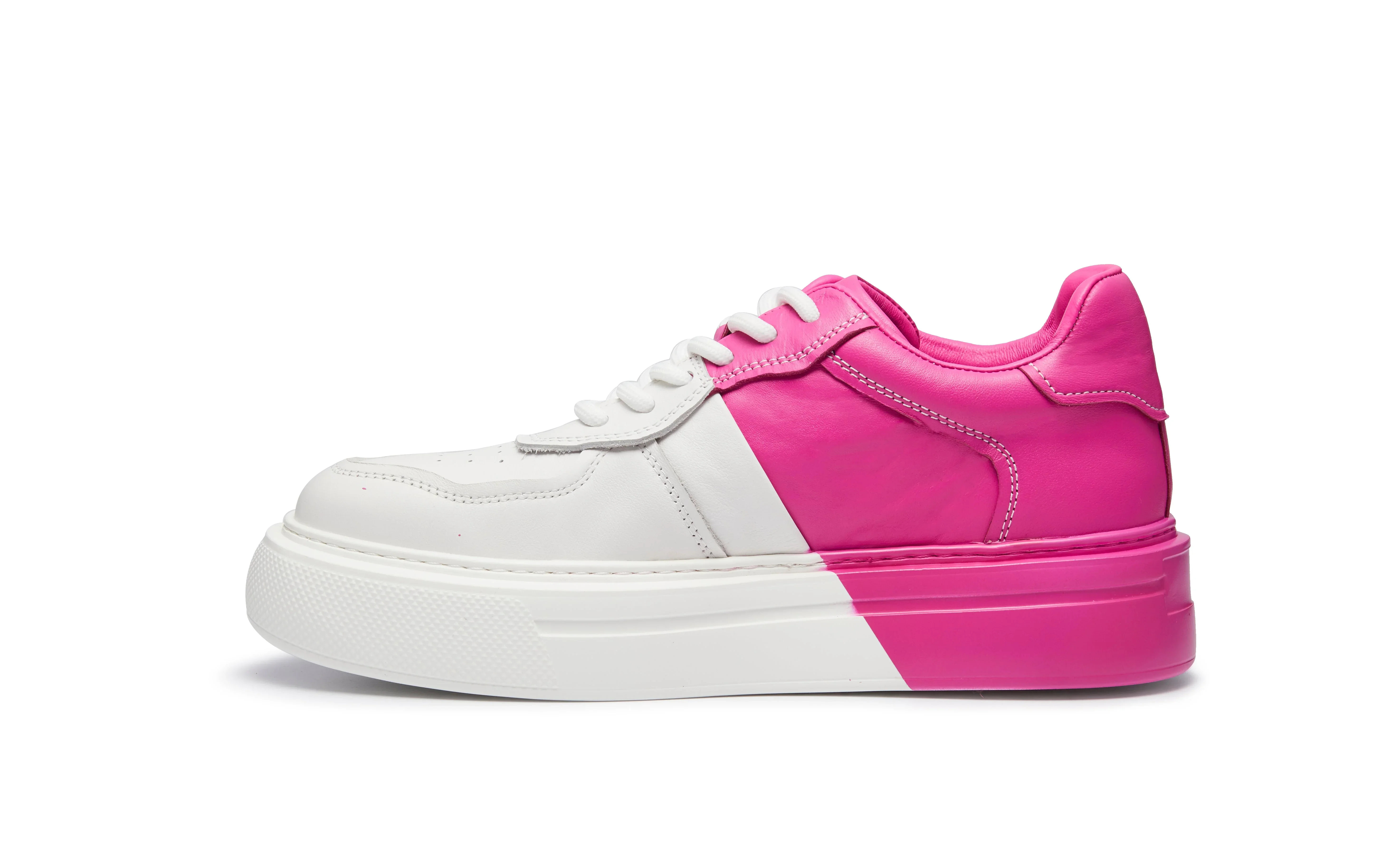 PROJECTWEAR | Fergie Dual Colour Leather Sneaker Pink - Image 3