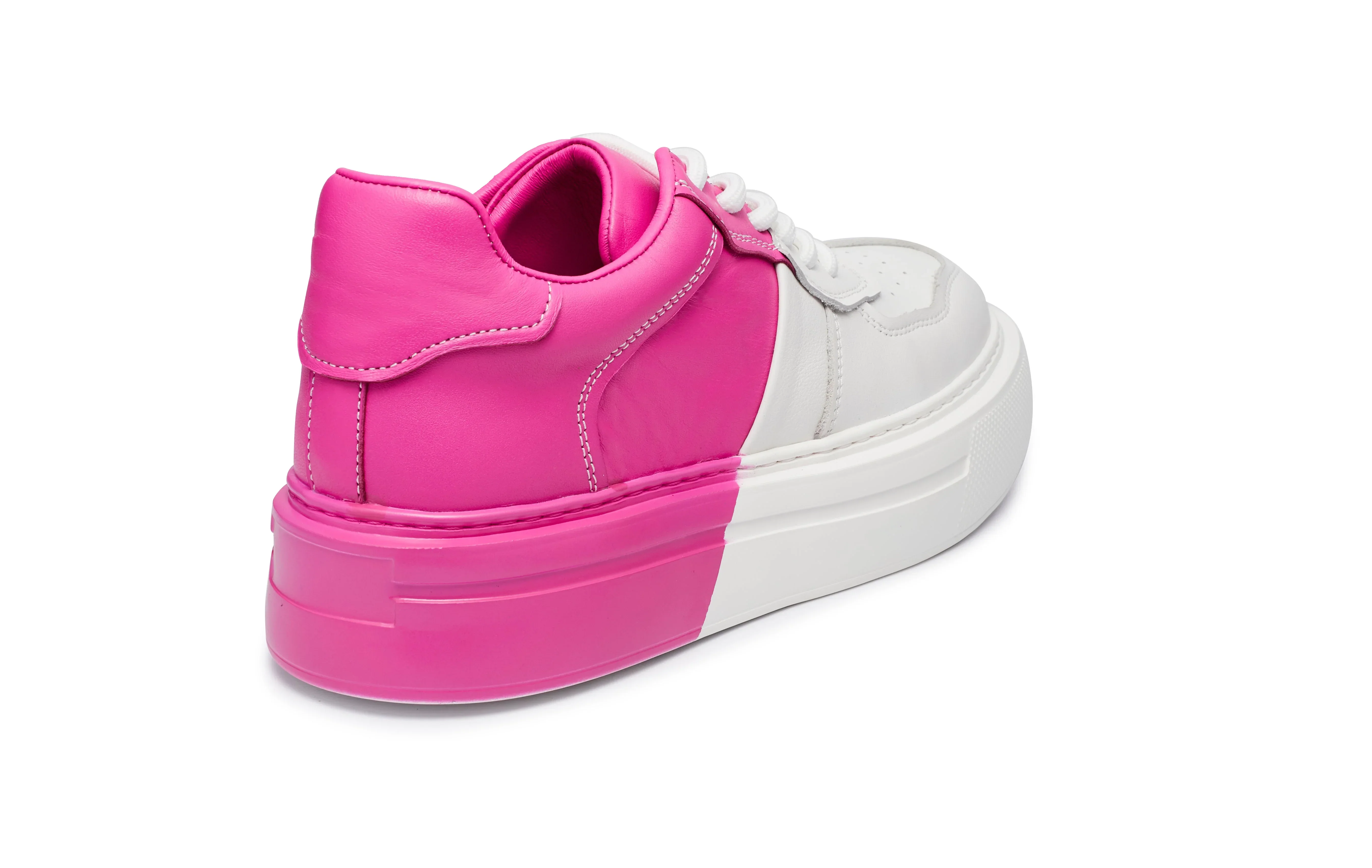PROJECTWEAR | Fergie Dual Colour Leather Sneaker Pink - Image 4