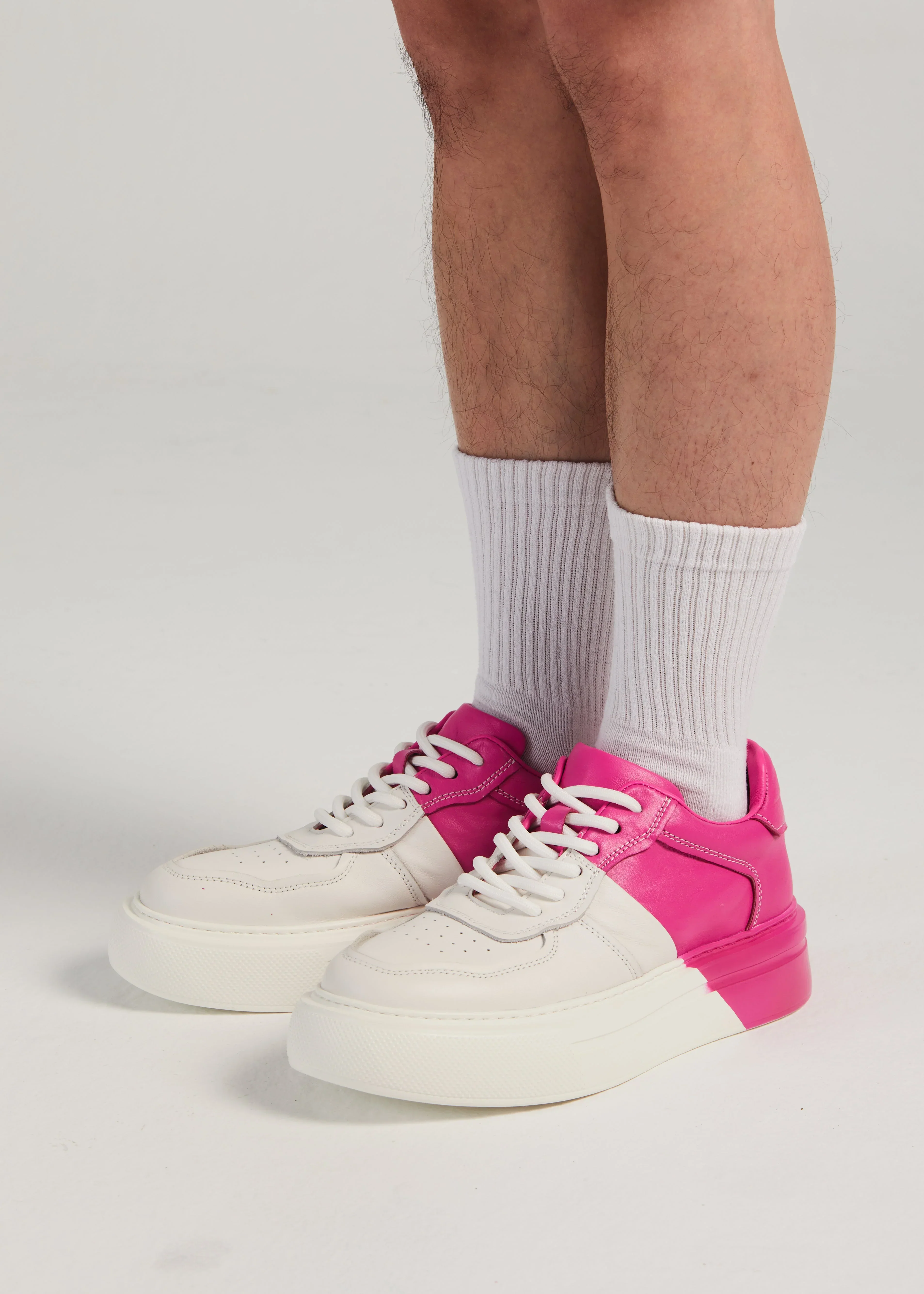 PROJECTWEAR | Fergie Dual Colour Leather Sneaker Pink - Image 7
