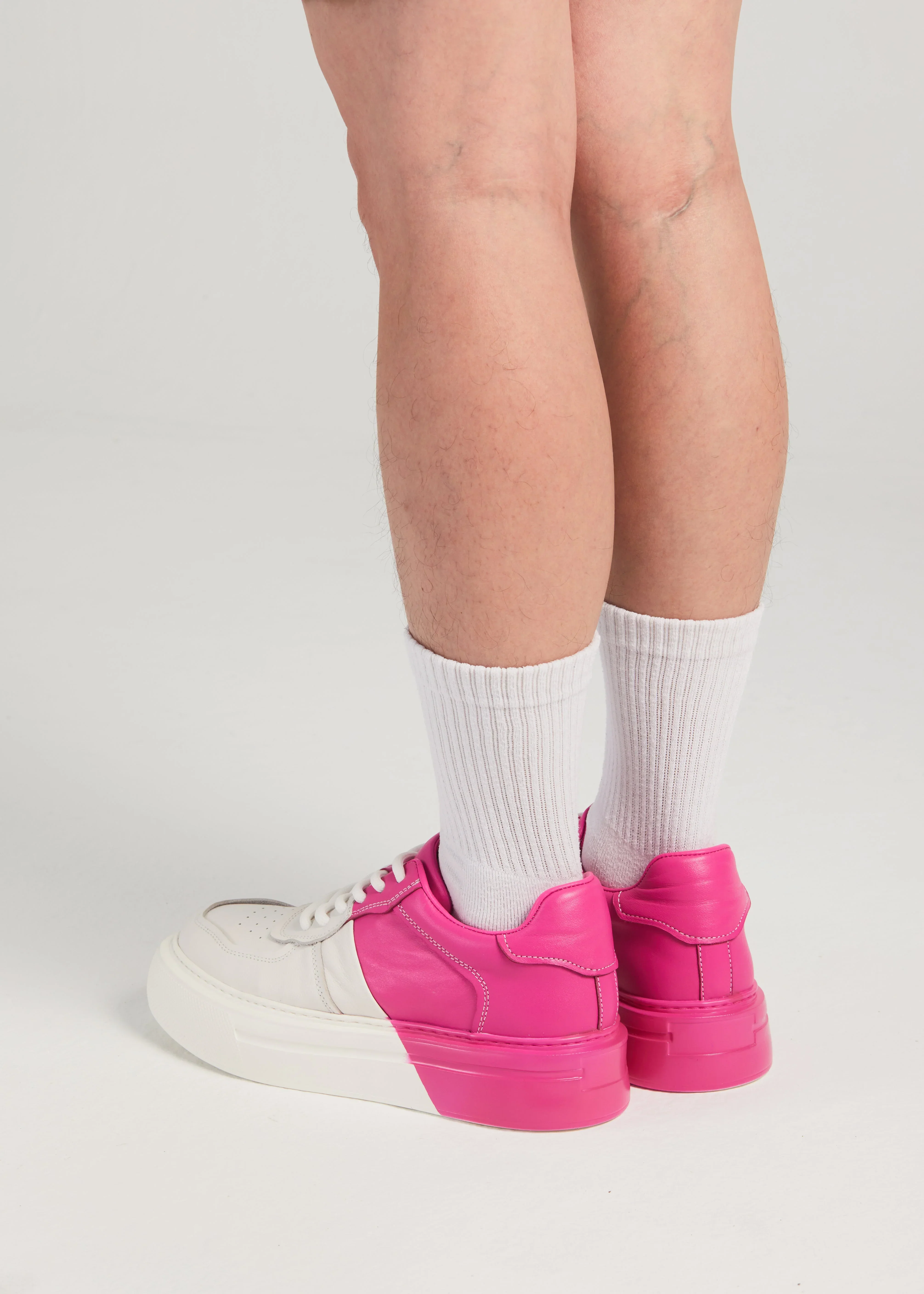 PROJECTWEAR | Fergie Dual Colour Leather Sneaker Pink - Image 9