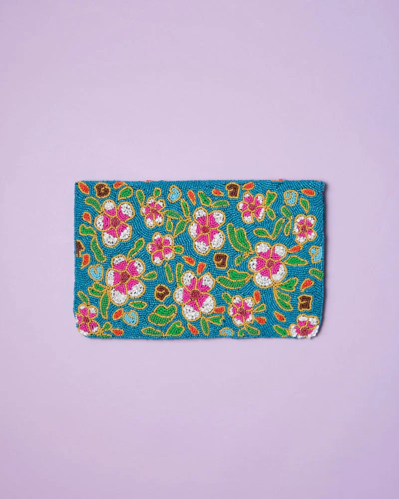 QUINTESSENTIAL | Pink Flowers Peranakan Wall Beaded Clutch - Image 3