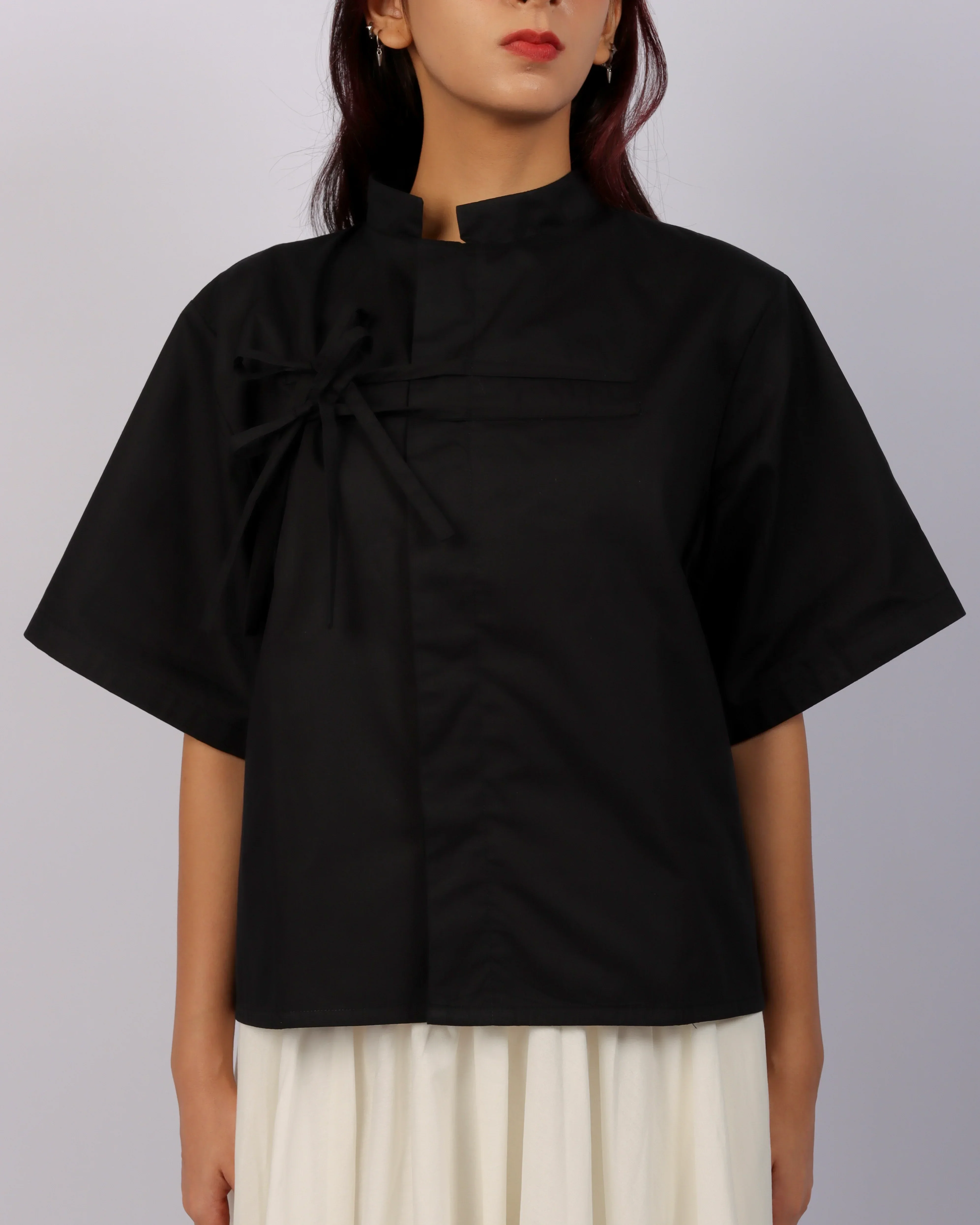 MAL | Mandarin Collar Boxy Shirt