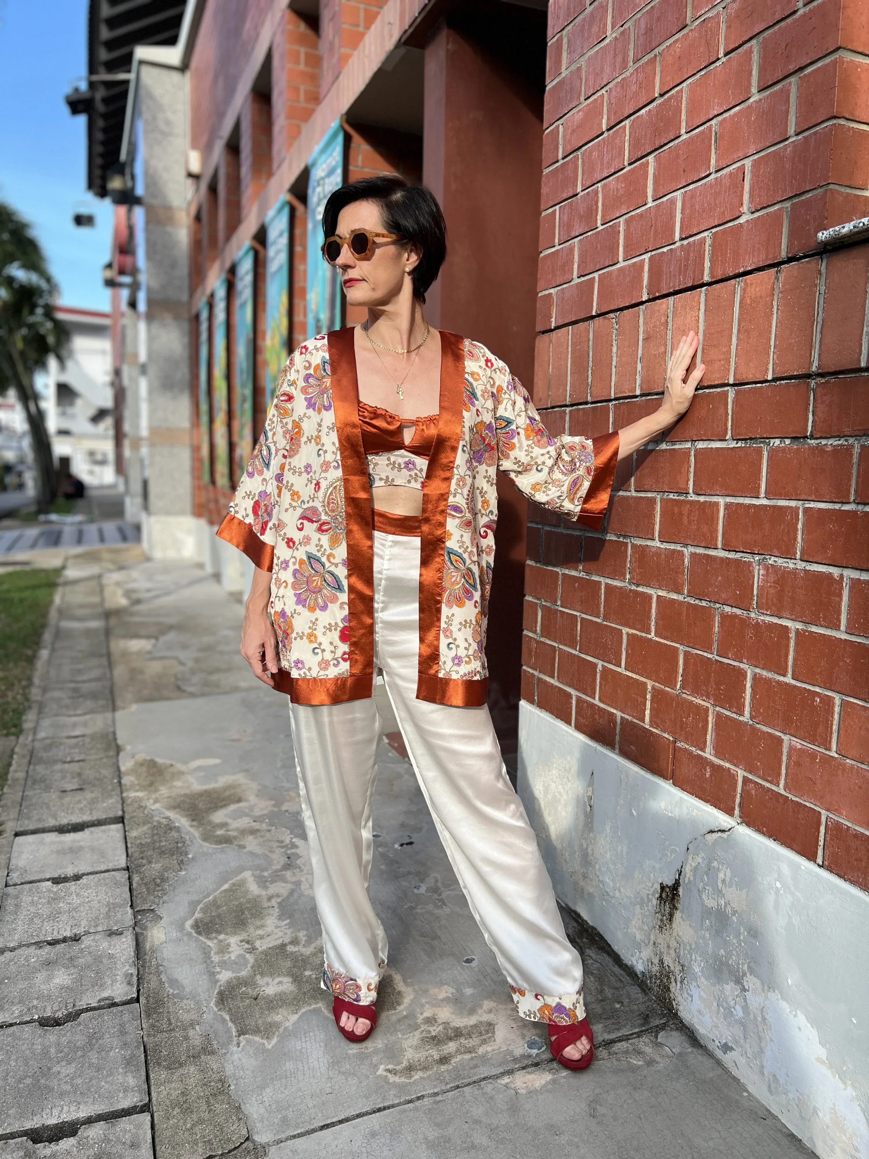 RAJA RANI | Golden Hour Orange Short Kimono