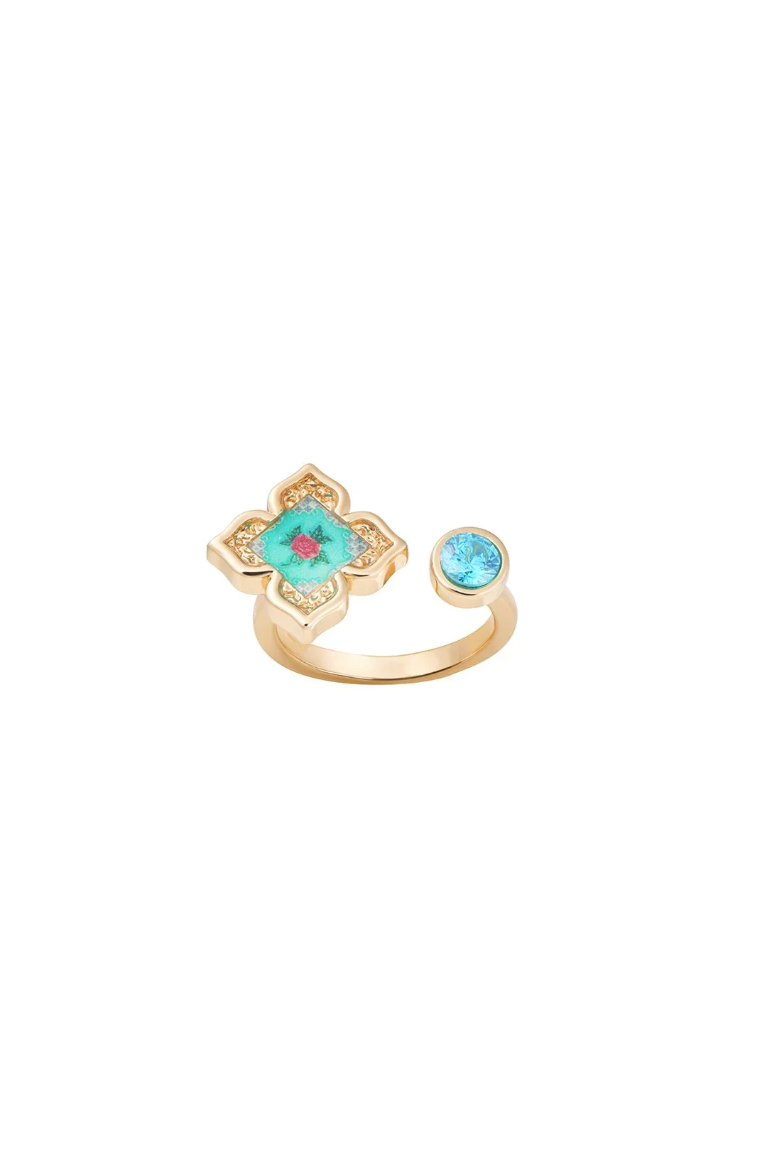 RARE BIRD COLLECTION | Floral Ring - Turquoise