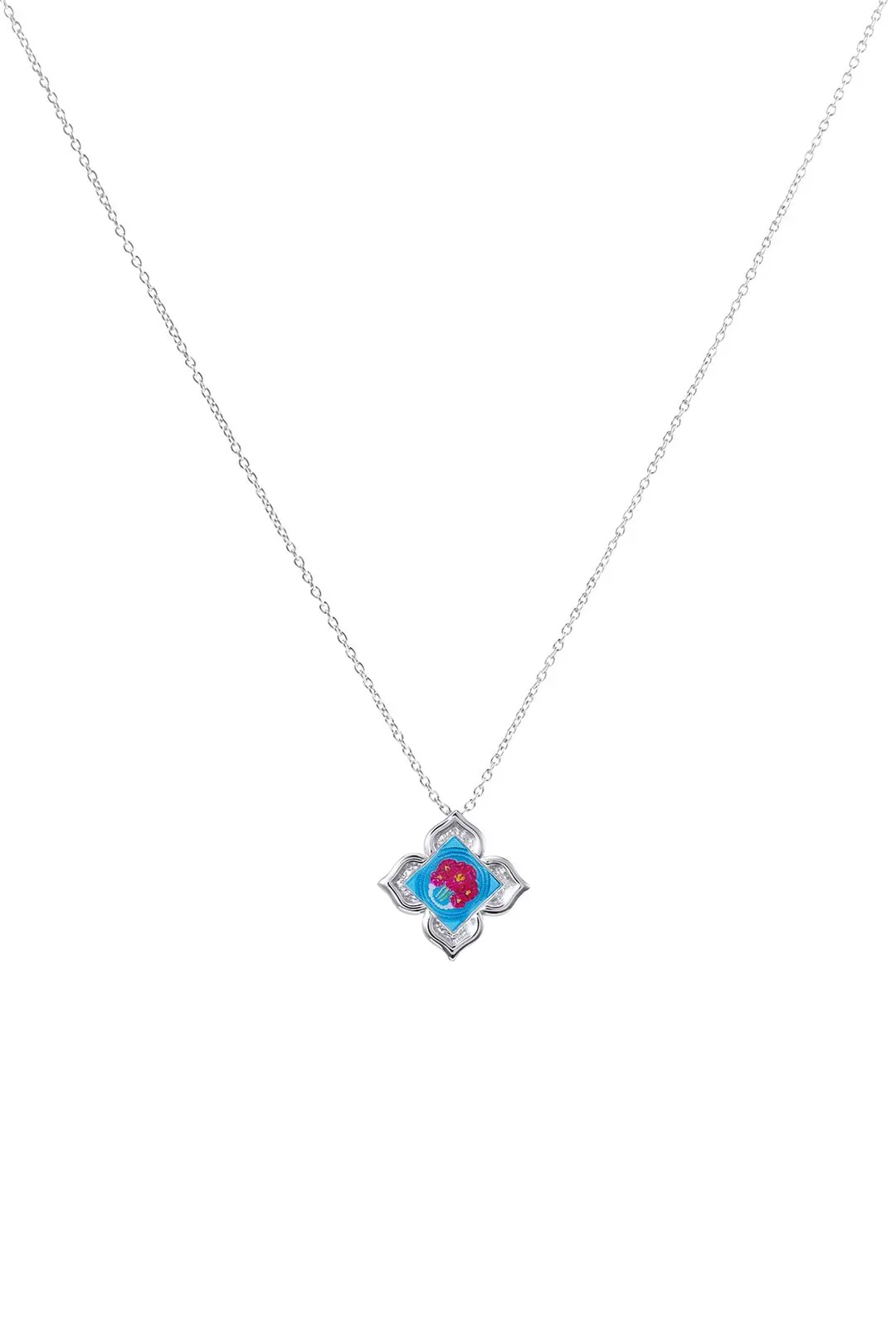 RARE BIRD COLLECTION | Peranakan Floral Pendant - Silver Nyra Bloom