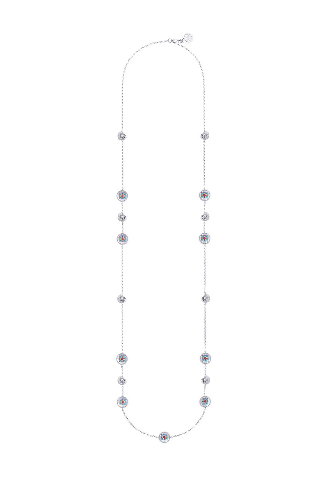 RARE BIRD COLLECTION | Reversible Italian Medallion Long Necklace - Blue