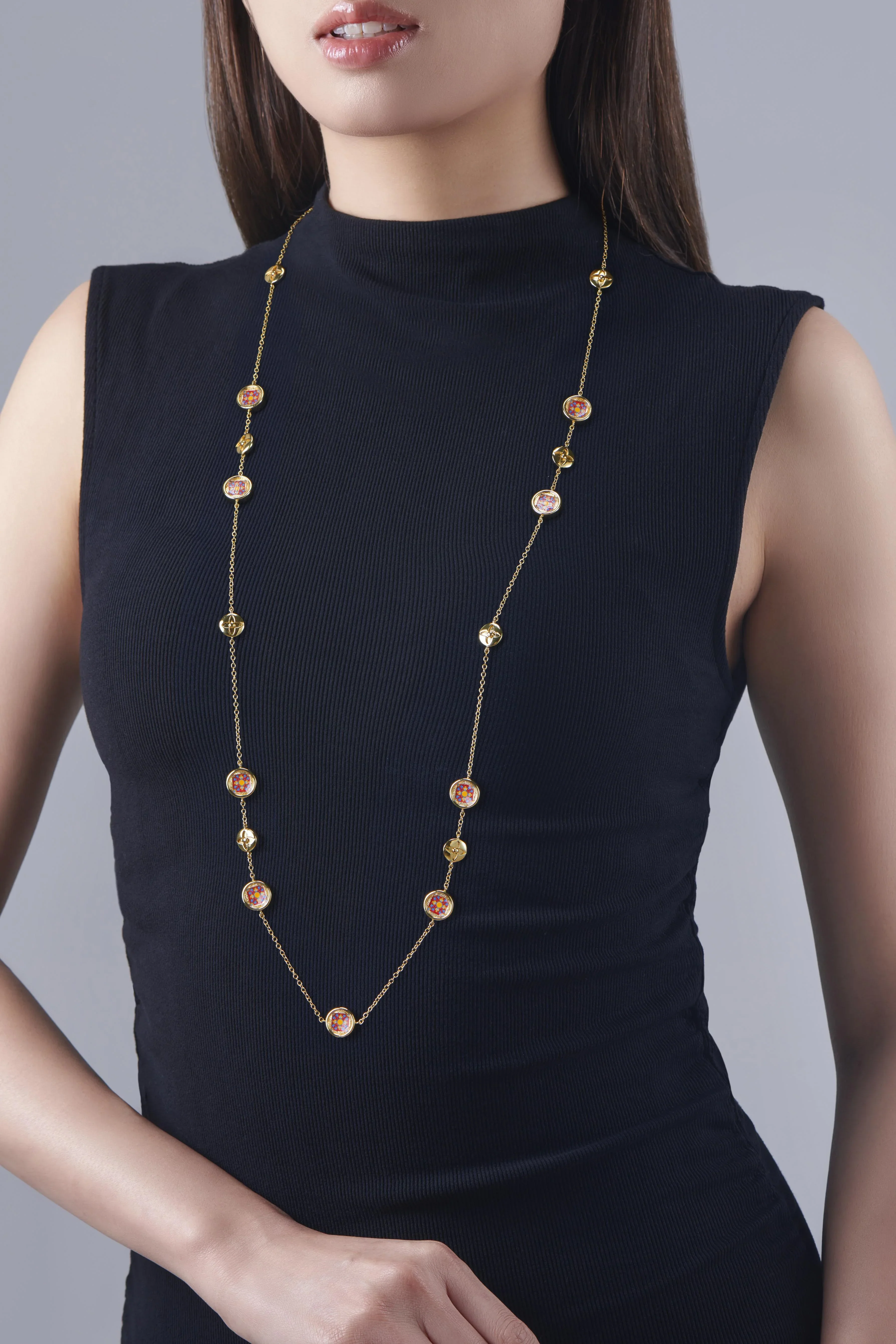 RARE BIRD COLLECTION | Reversible Spanish Medallion Long Necklace - Royal - Image 2