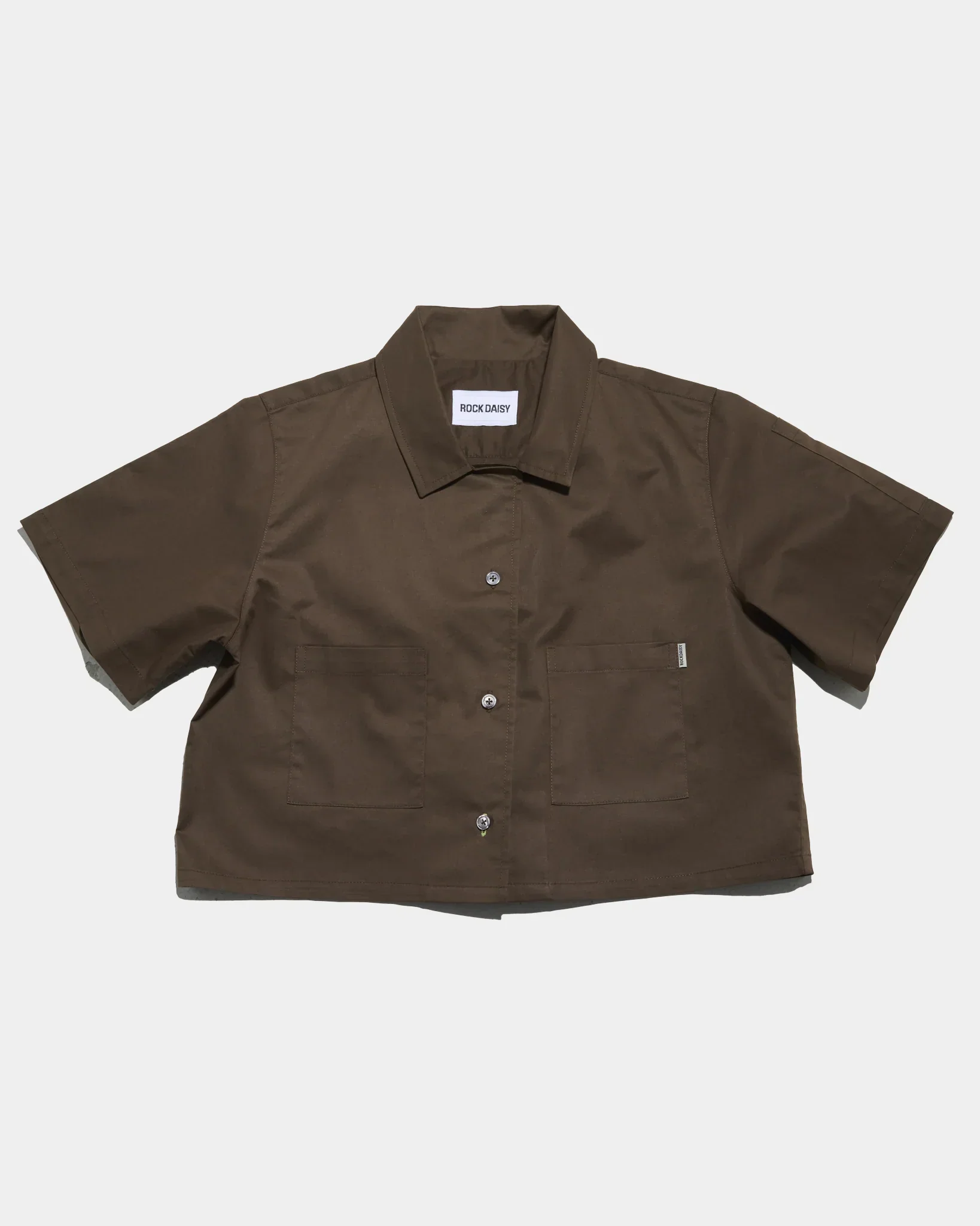 ROCK DAISY | Alex Organic Cotton Boxy Cropped Top - Chocolate