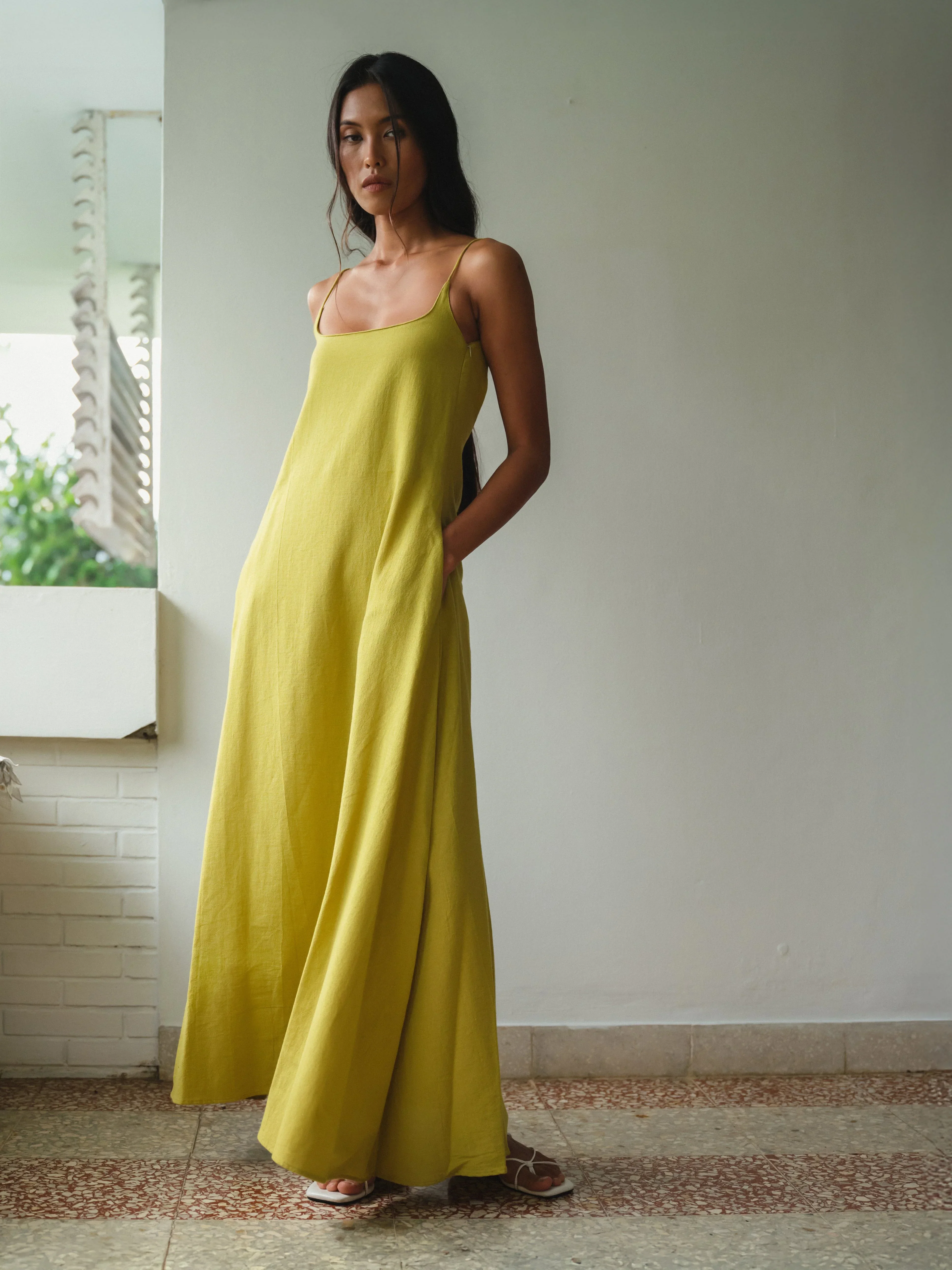 SAYA | MAE - Rounded Square Neck Maxi Dress - Image 2