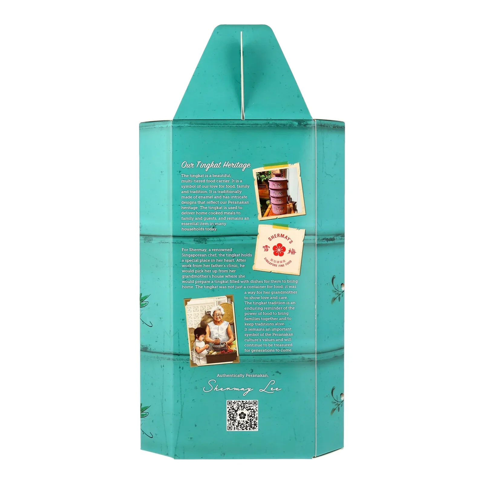 SHERMAY'S SINGAPORE FINE FOOD | Vintage Teal Tingkat Gift Set - Seafood - Image 4