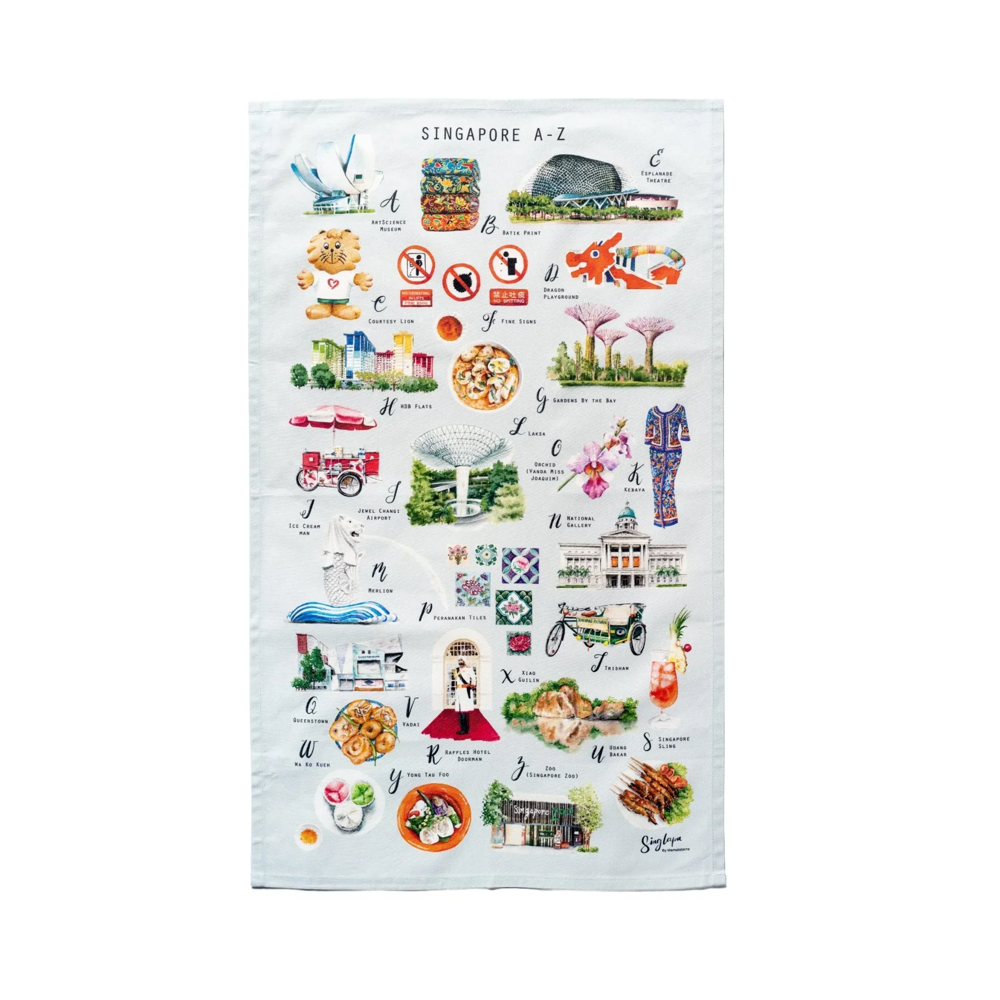 SINGLAPA | Singapore A-Z Tea Towel