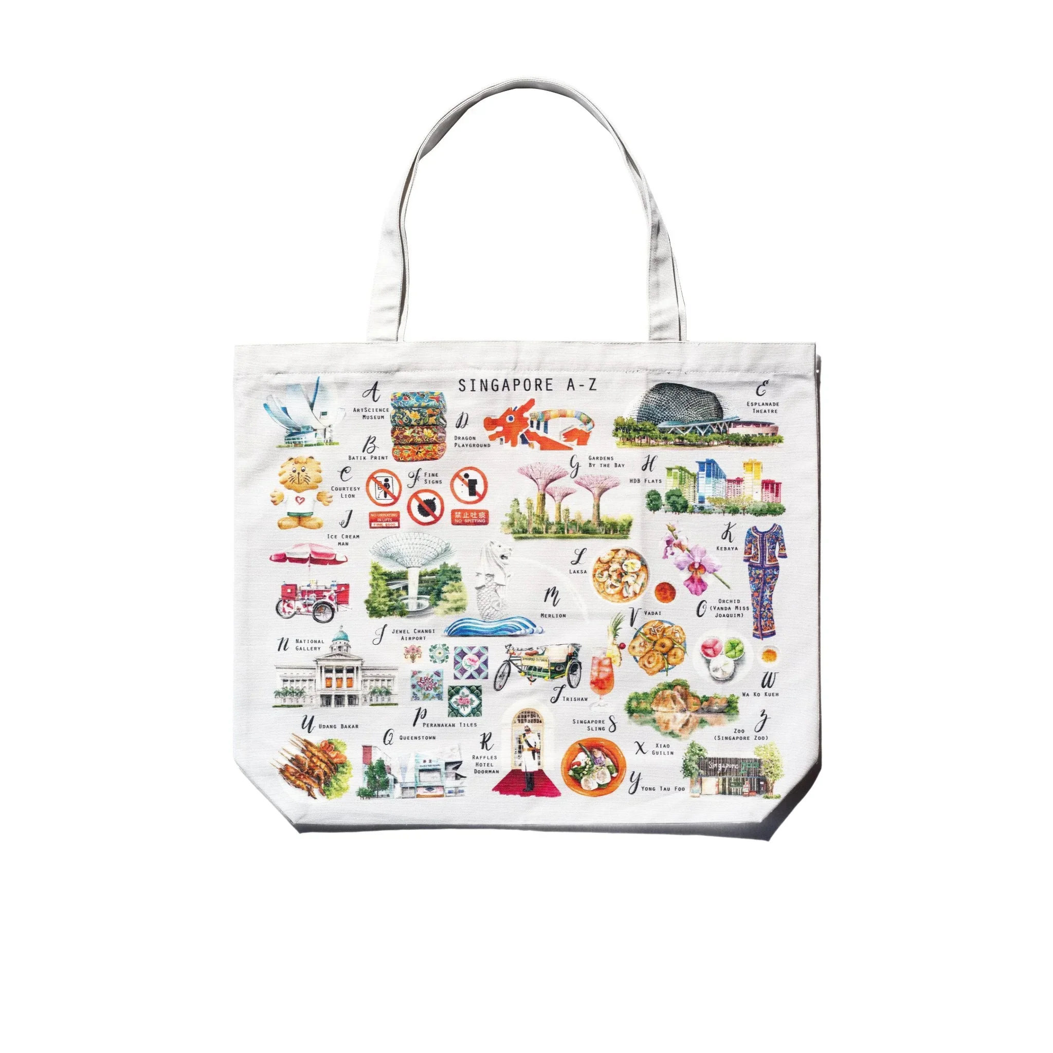 SINGLAPA | Singapore A-Z Tote Bag