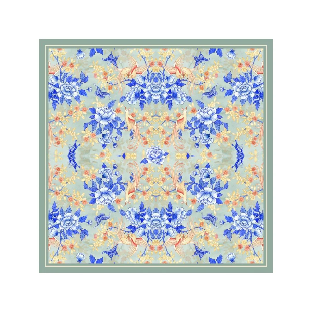 SINGLAPA | Birds & Butterfly Pocket Square
