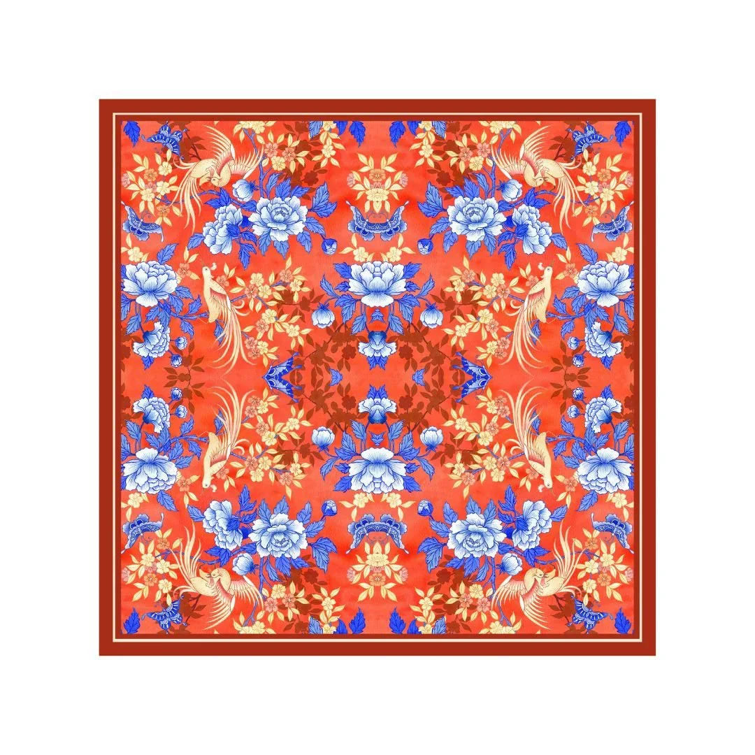SINGLAPA | Birds & Butterfly Pocket Square - Image 4