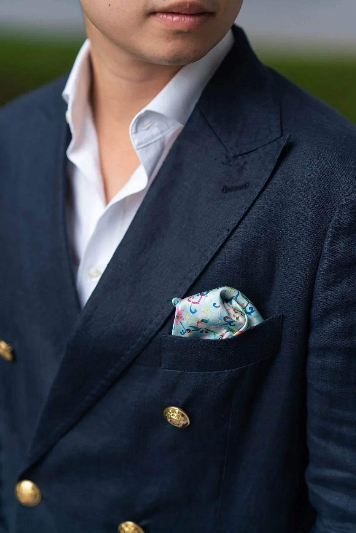 SINGLAPA | Chinese Floral Pocket Square - Image 2