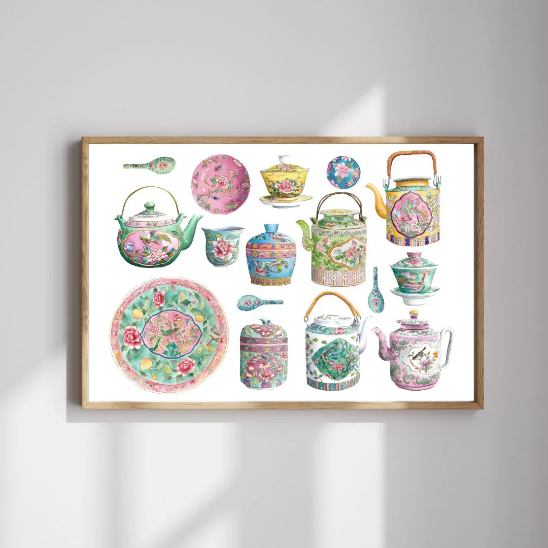SINGLAPA | Peranakan Porcelain Art Print - Image 2