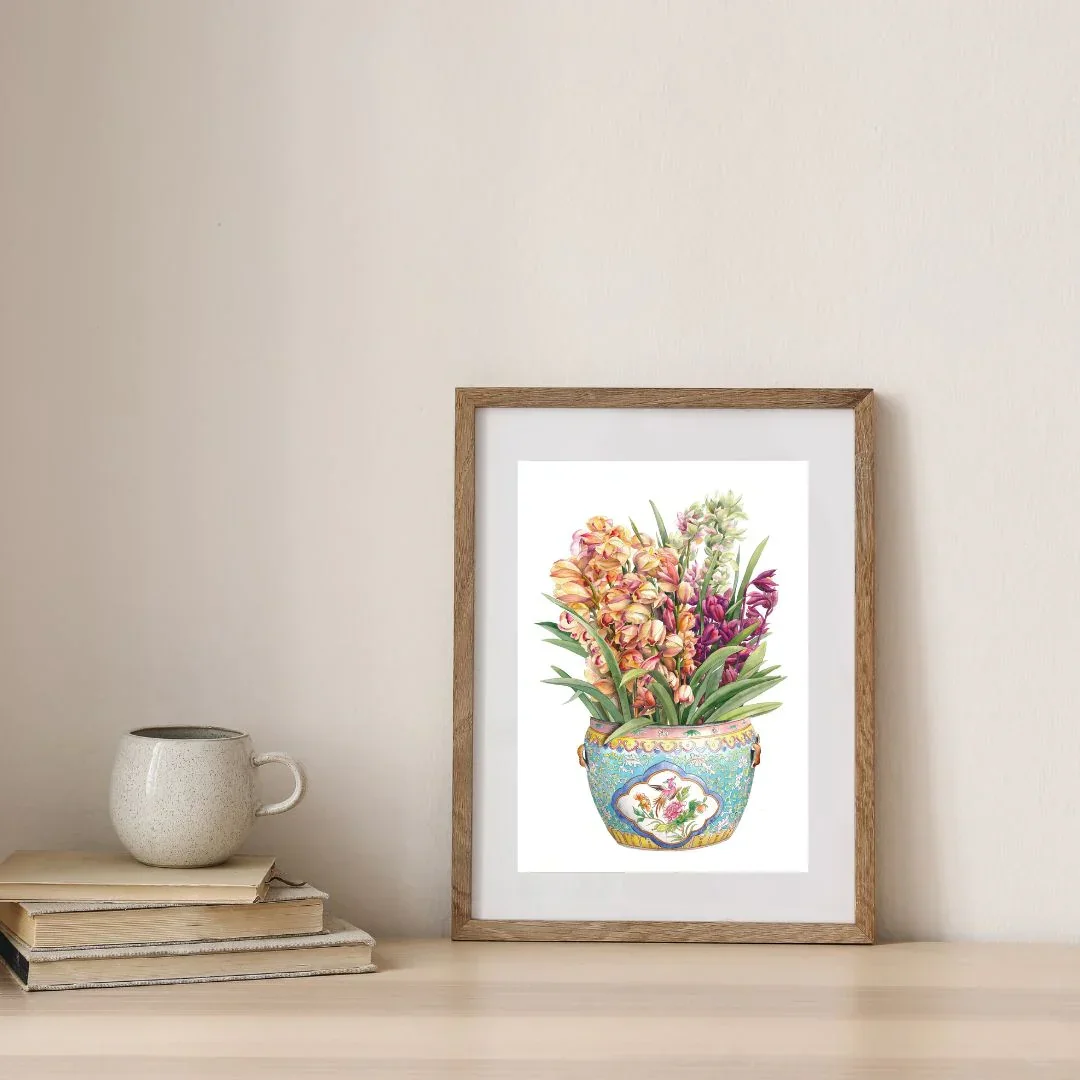 SINGLAPA | Peranakan Porcelain W Flowers Art Print - Image 2