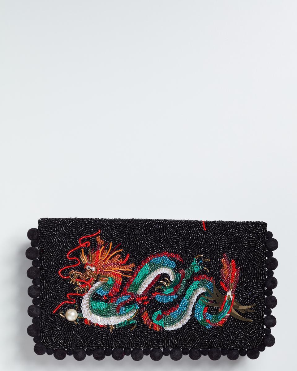 QUINESSENTIAL | Handbeaded Foldover Clutch - Dragon - Image 2