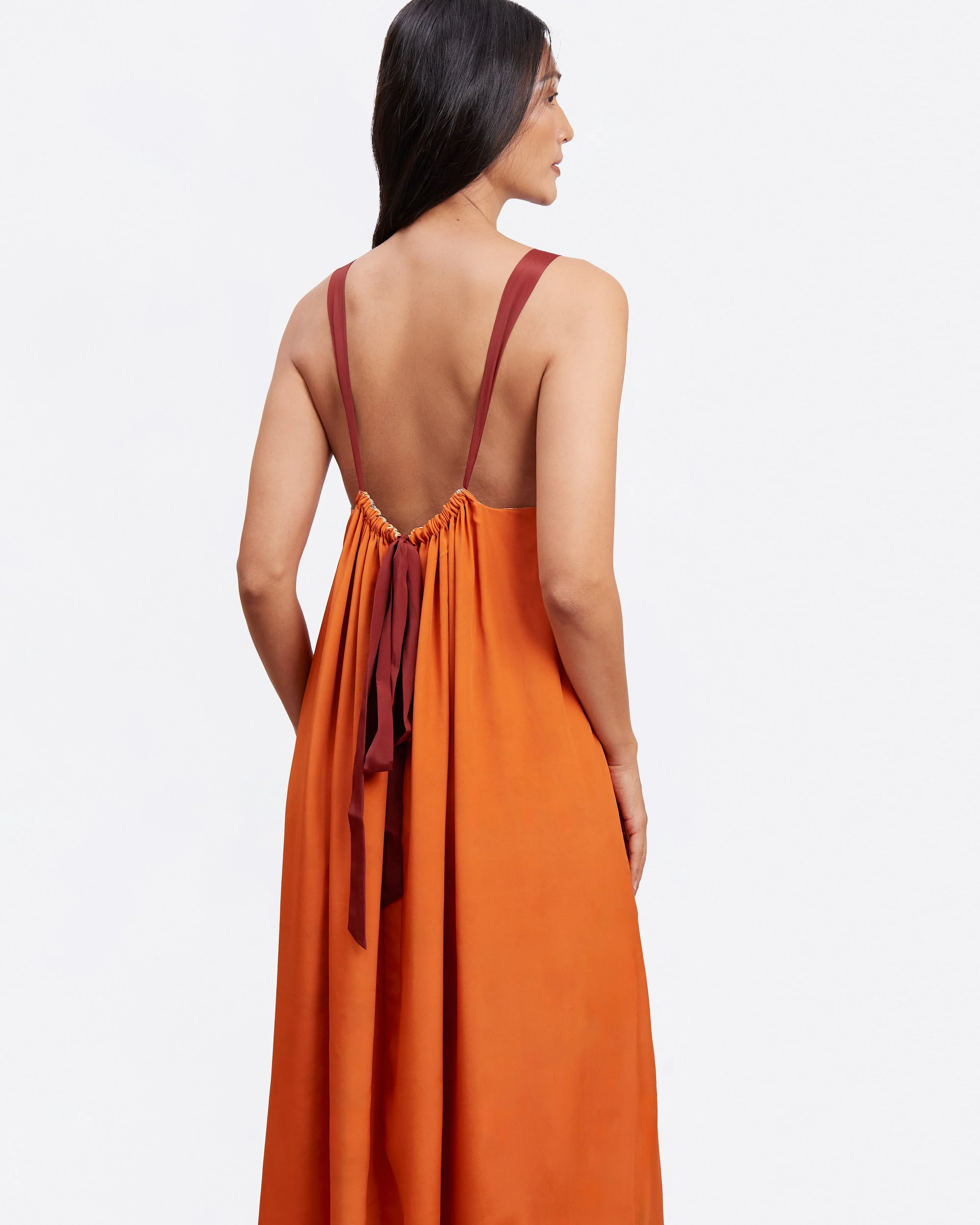 STUDIO QILING | Elephant Woods Reversible Silk Blend Maxi Dress - Image 2