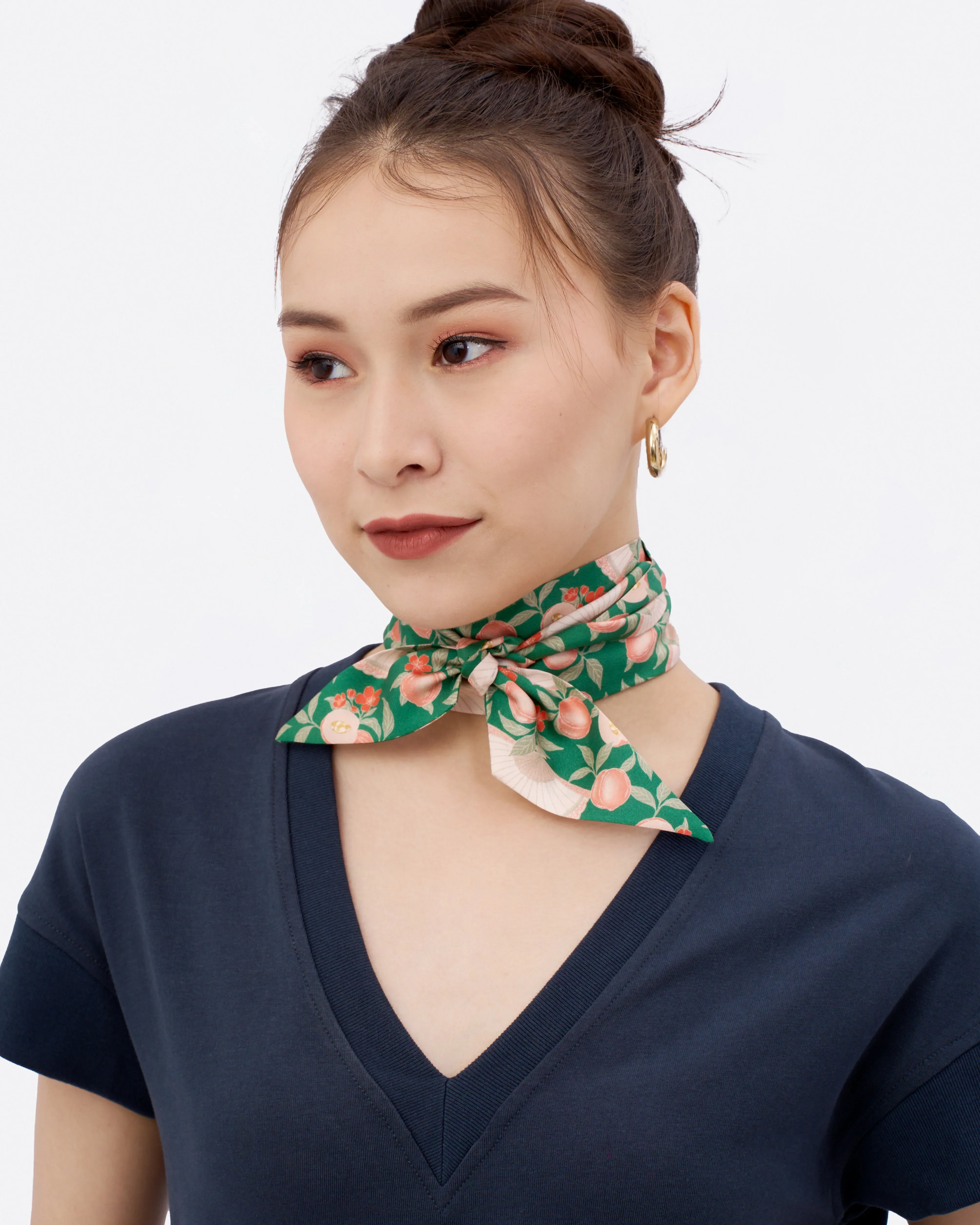 STUDIO QILING | Golden Peaches Emerald Silk Bandeau 100 - Image 2