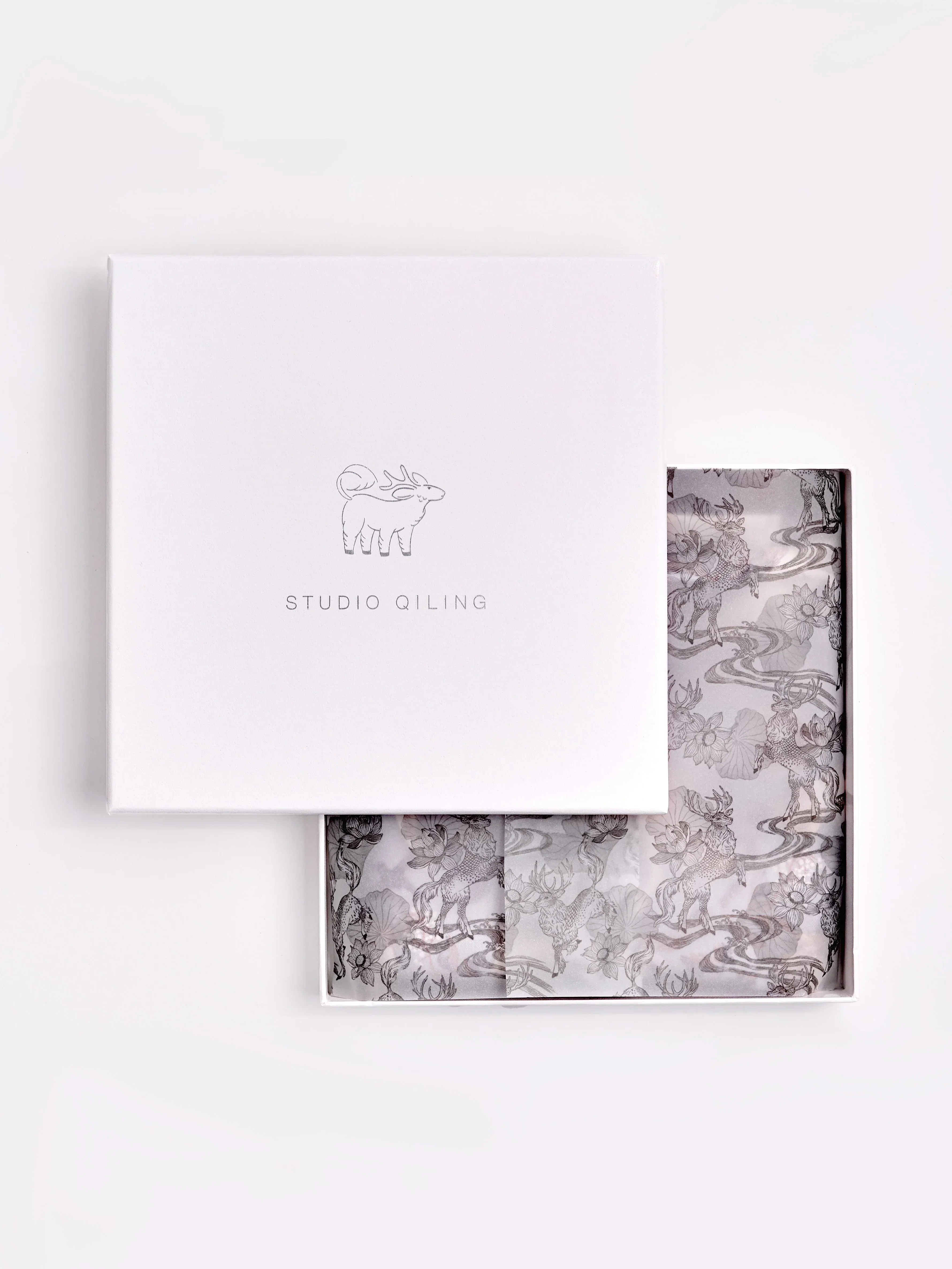 STUDIO QILING | Golden Peaches Emerald Wine Double Side Silk Scarf 100 - Image 6